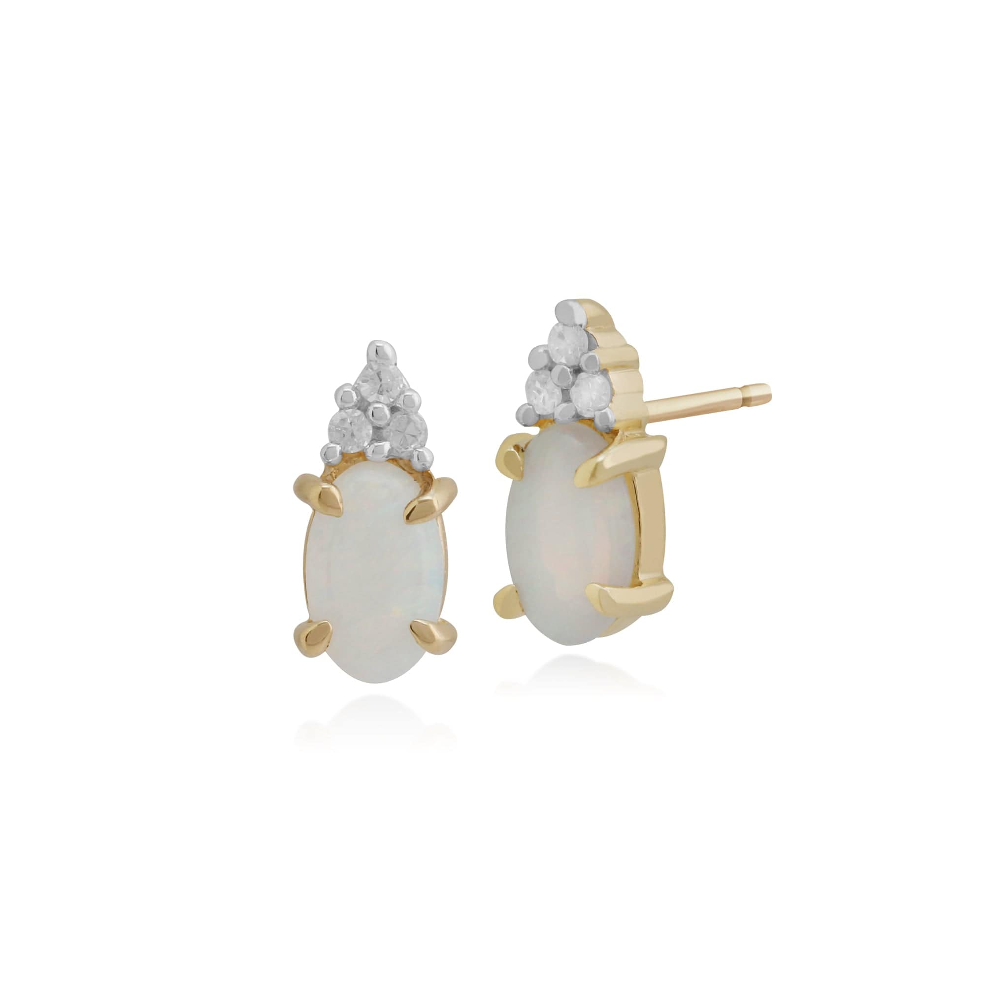 Gemondo 9ct Yellow Gold 0.30ct Opal & Diamond Stud Earrings Image