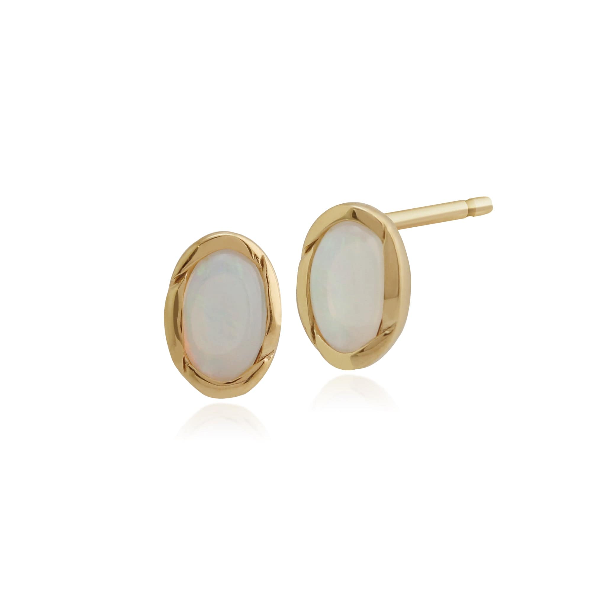 Gemondo 9ct Yellow Gold 0.30ct Opal Oval Stud Earrings Image