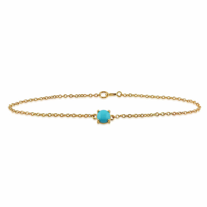 Classic Turquoise Cabochon Bracelet in 9ct Yellow Gold - Gemondo