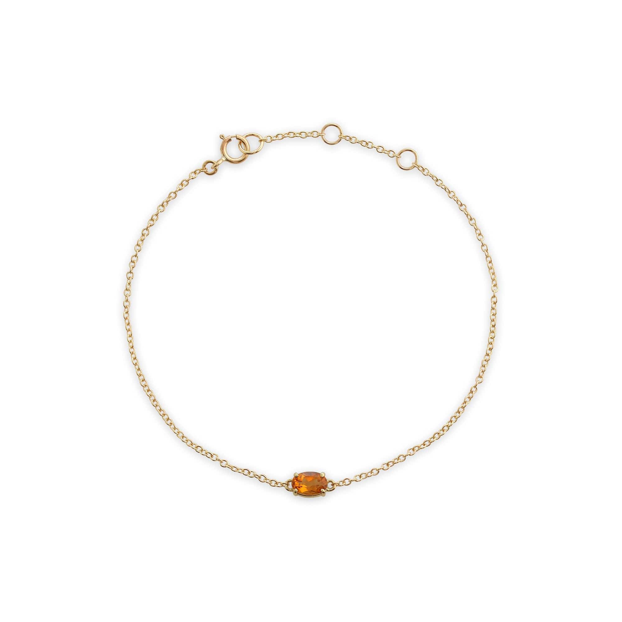 135L0220019 Classic Oval Citrine Single Stone Bracelet in 9ct Yellow Gold 1