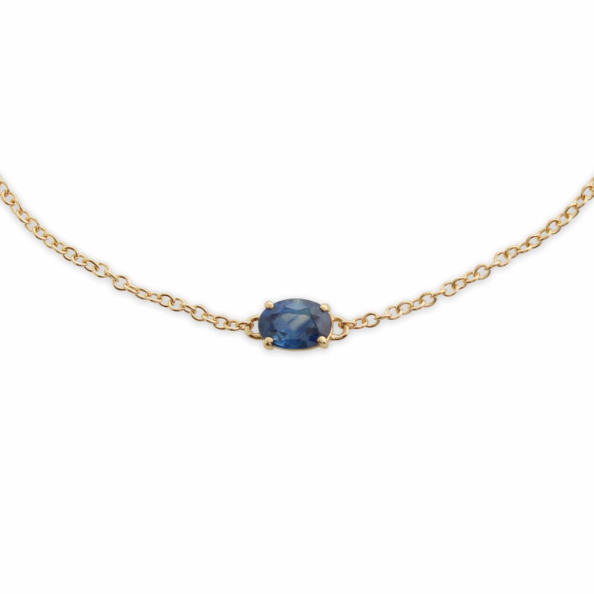 Classic Light Blue Sapphire Single Stone Stud Earrings & Bracelet Set Image 3