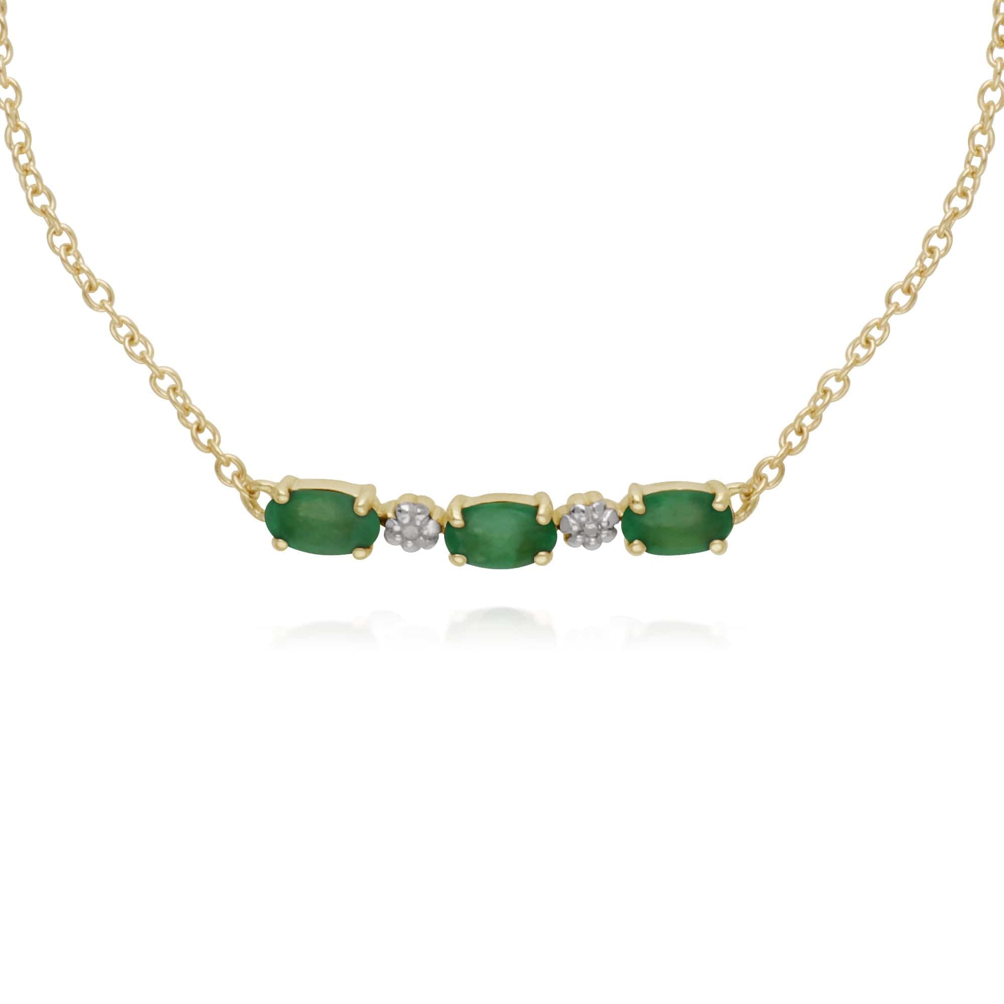 Classic Oval Emerald & Diamond Bracelet in 9ct Yellow Gold 2