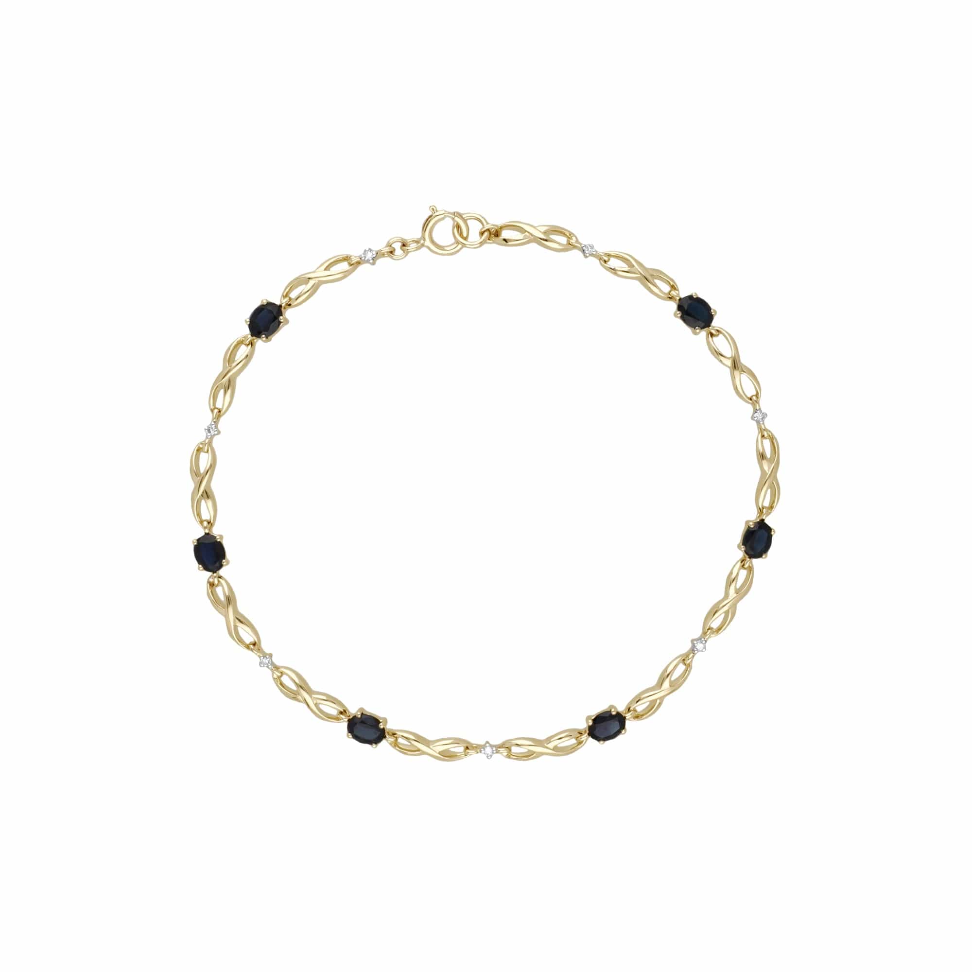Infinity Luxe Blue Sapphire & Diamond Tennis Bracelet in 9ct Gold - Gemondo
