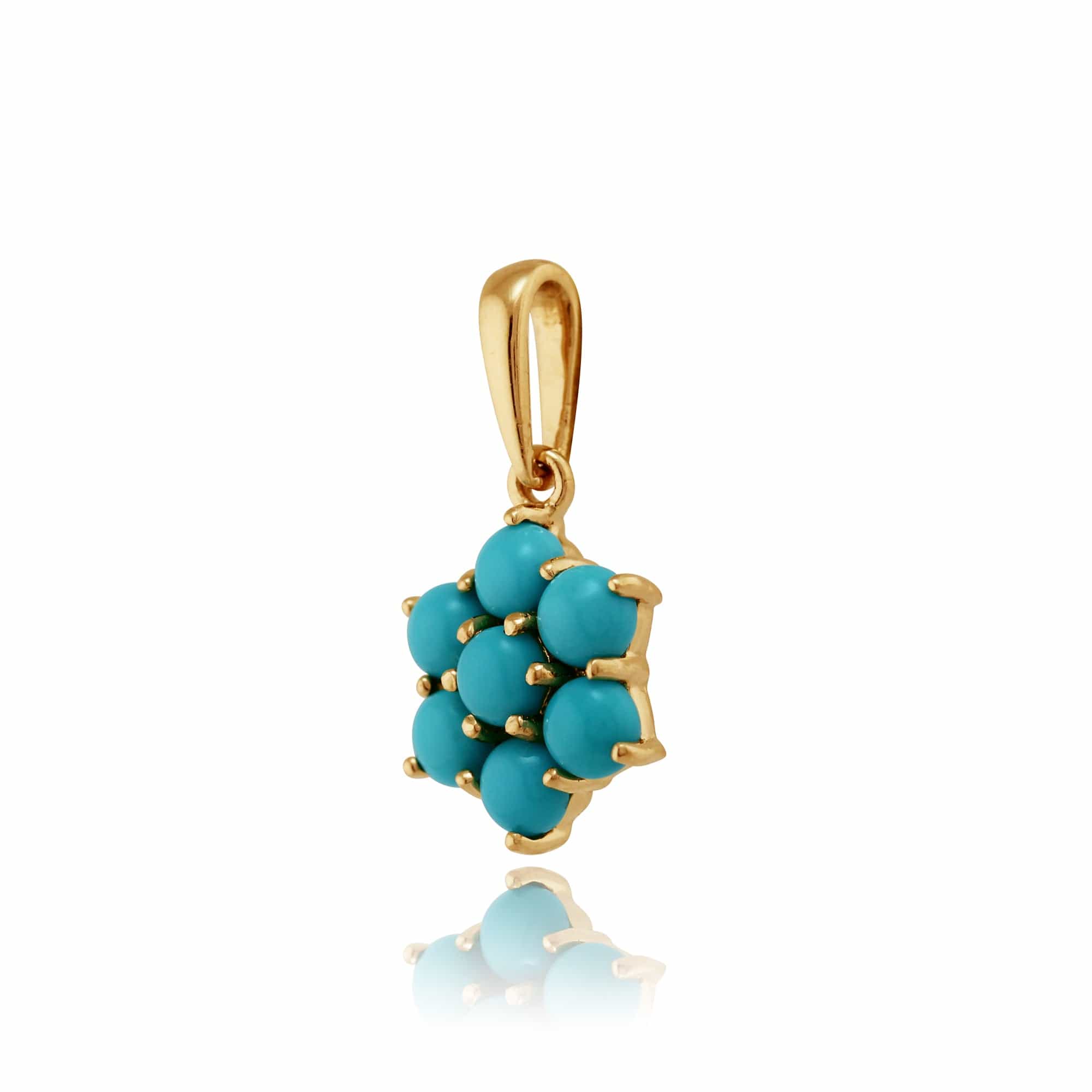Floral Turquoise Pendant on Chain Image 3