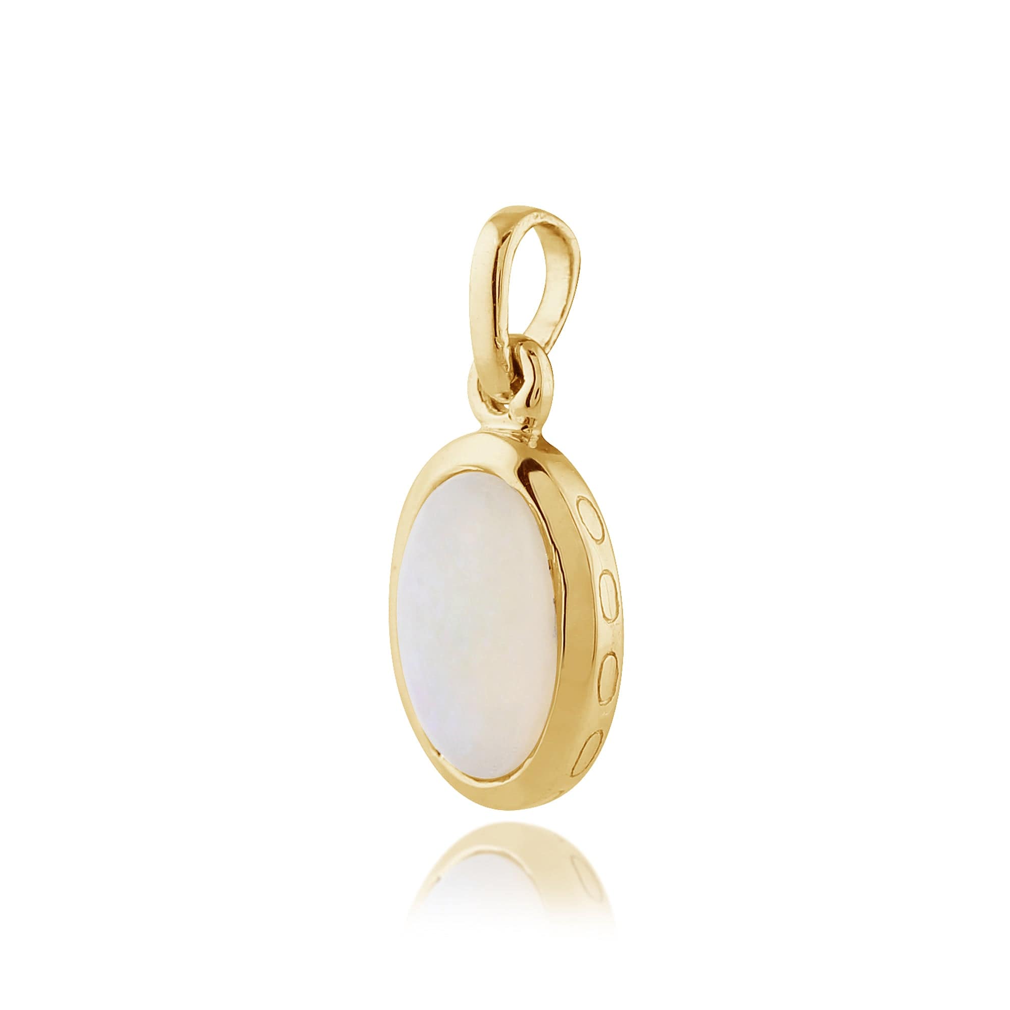 135E1203019-135P1566019 Classic Oval Opal Single Stone Bezel Drop Earrings & Pendant Set in 9ct Yellow Gold 4