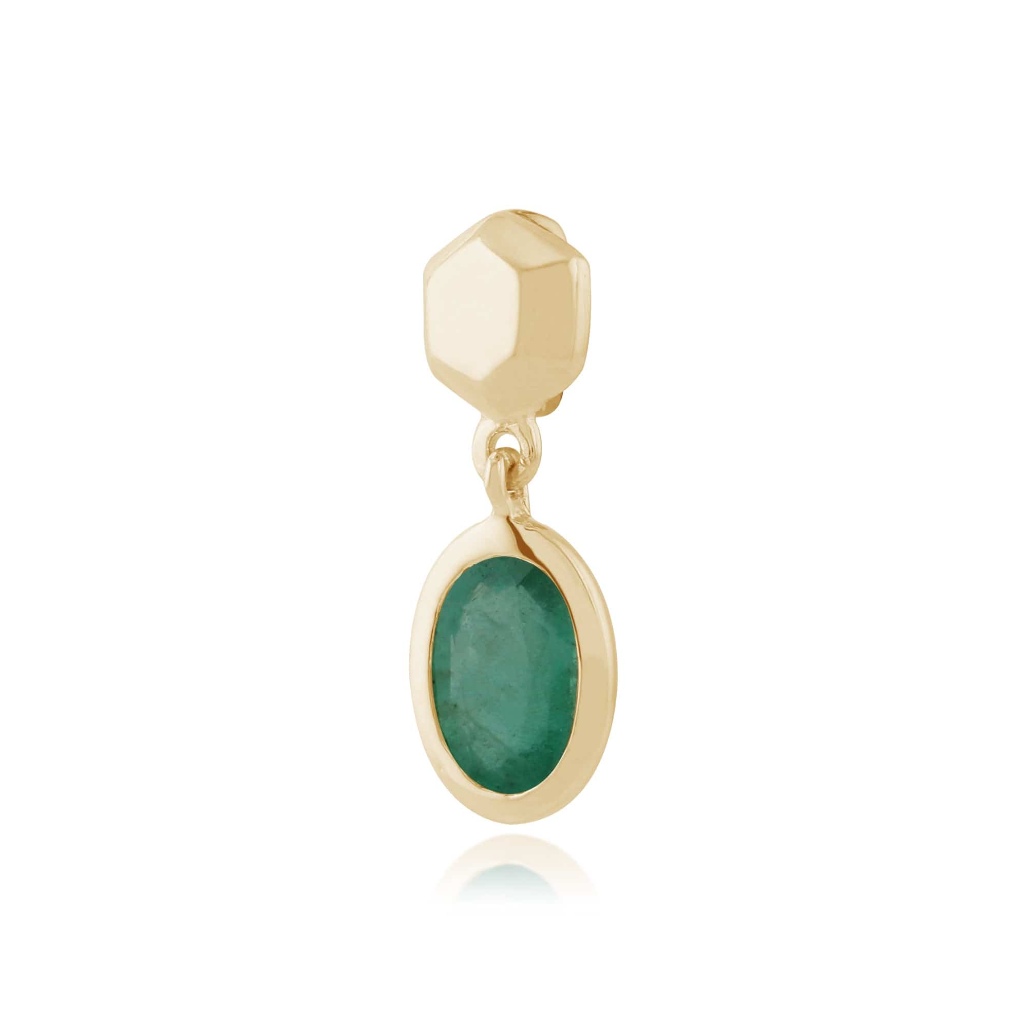 Classic Oval Emerald Bezel Drop Pendant Image 2