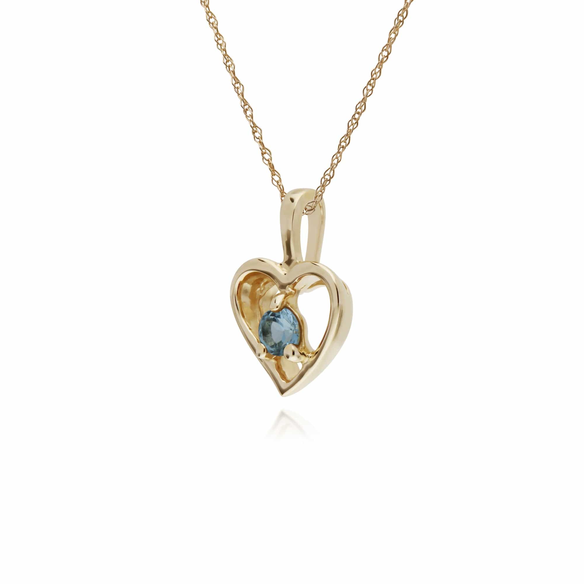 135P1875039 Gemondo 9ct Yellow Gold Topaz Single Stone Heart 45cm Necklace 2