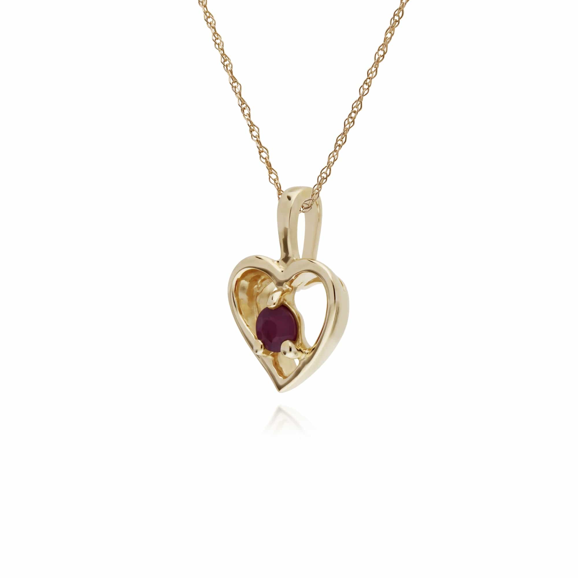 Gemondo 9ct Yellow Gold Aquamarine Single Stone Heart 45cm Necklace - Gemondo