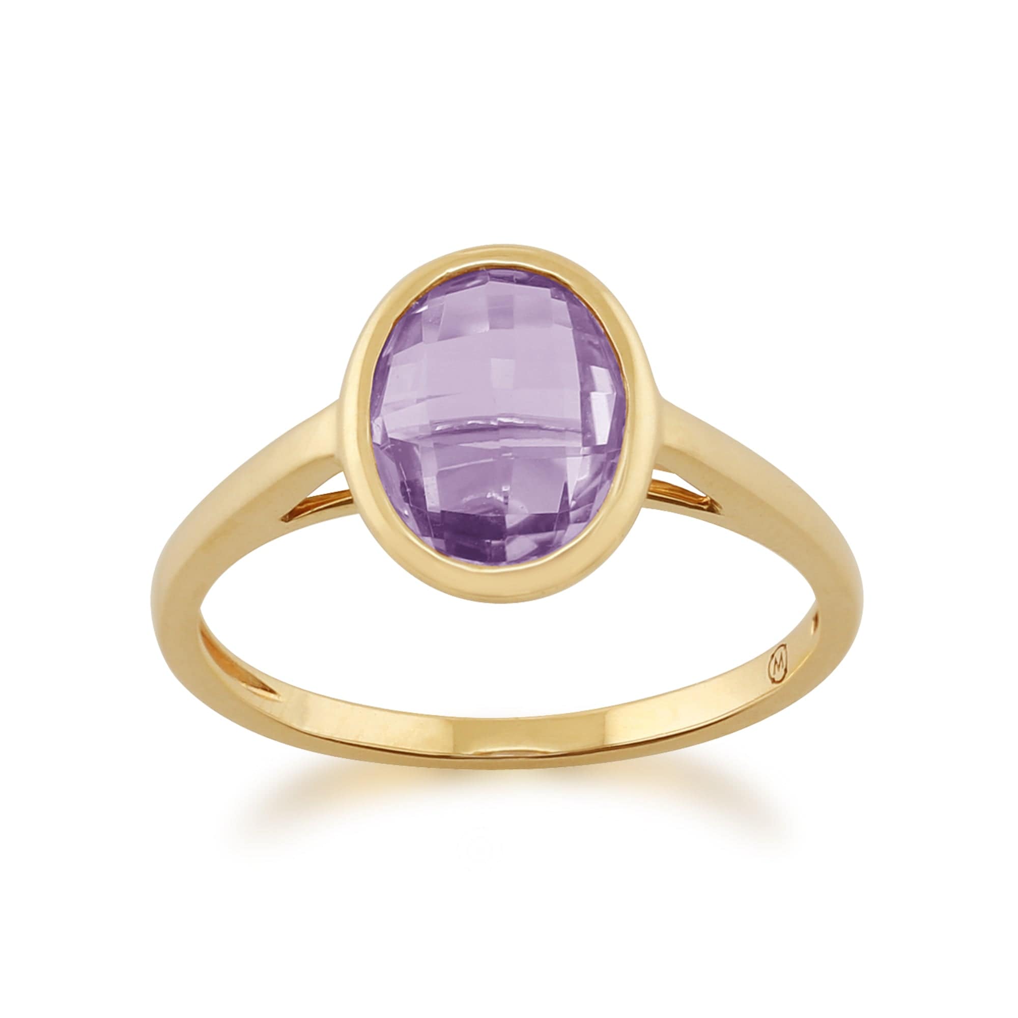 Gemondo 9ct Yellow Gold 1.93ct Oval Purple Amethyst Luminosity Ring Image 1