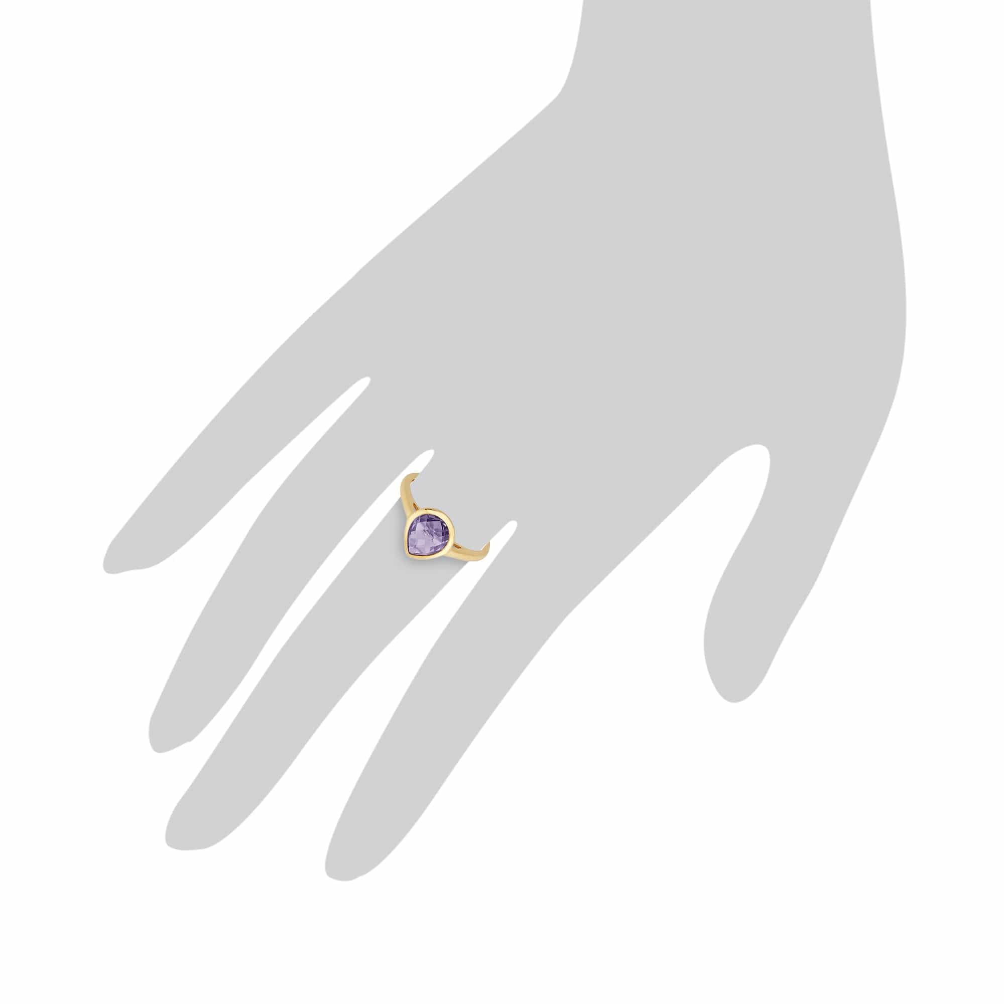 135R1216019 Gemondo 9ct Yellow Gold 1.66ct Pear Purple Amethyst Luminosity Ring 3