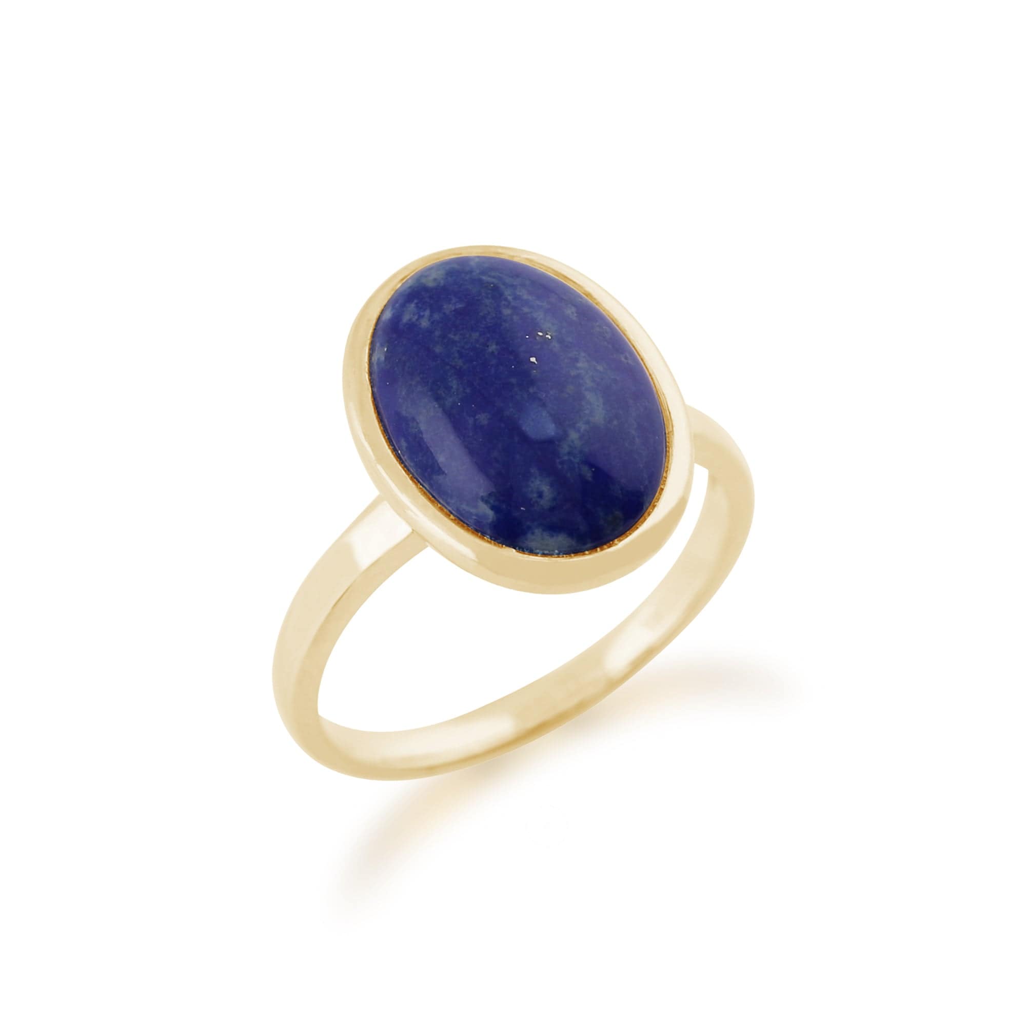 Statement Oval Lapis Lazuli Ring in 9ct Yellow Gold