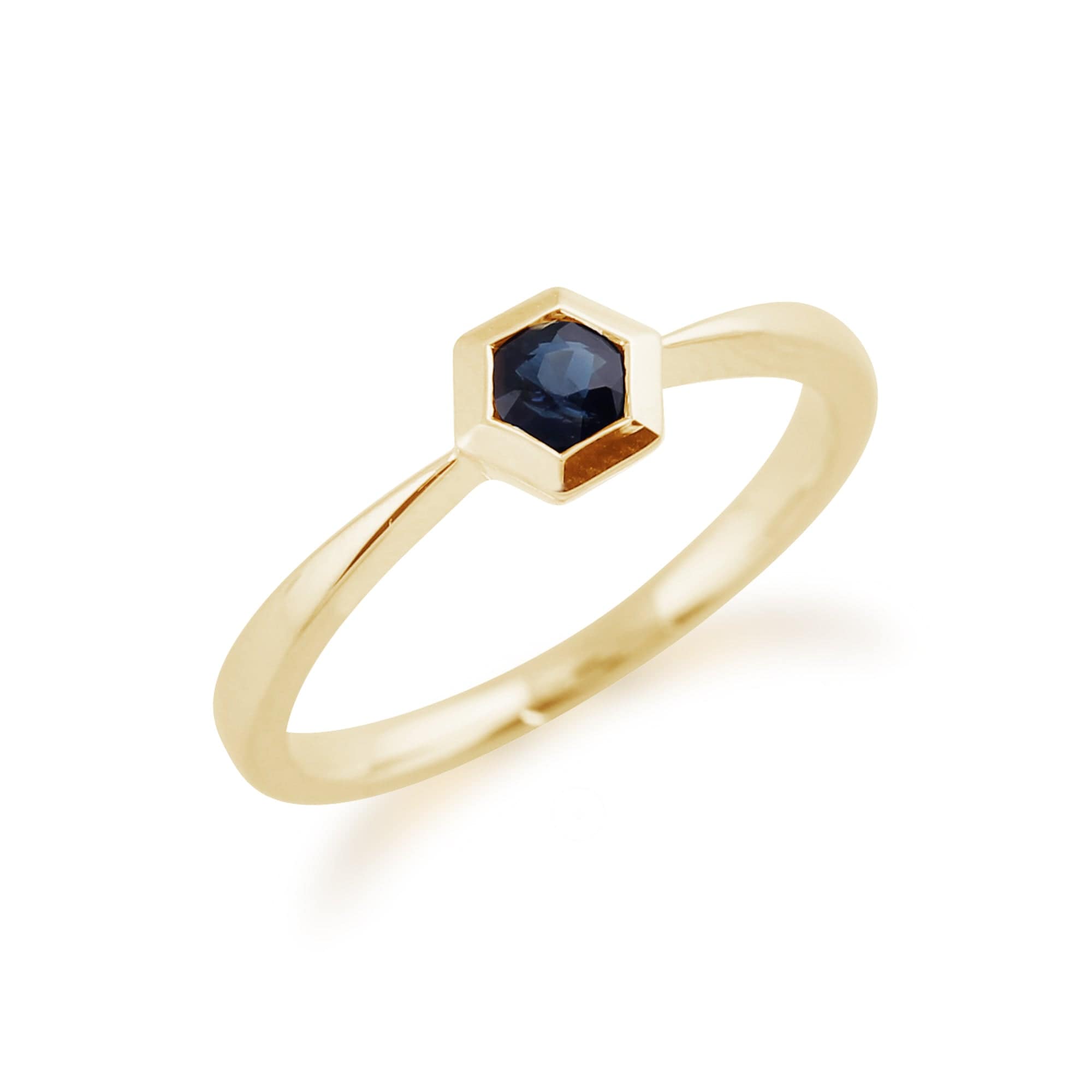 135R1361019 Gemondo 9ct Yellow Gold 0.27ct Sapphire Hexagon Ring 2