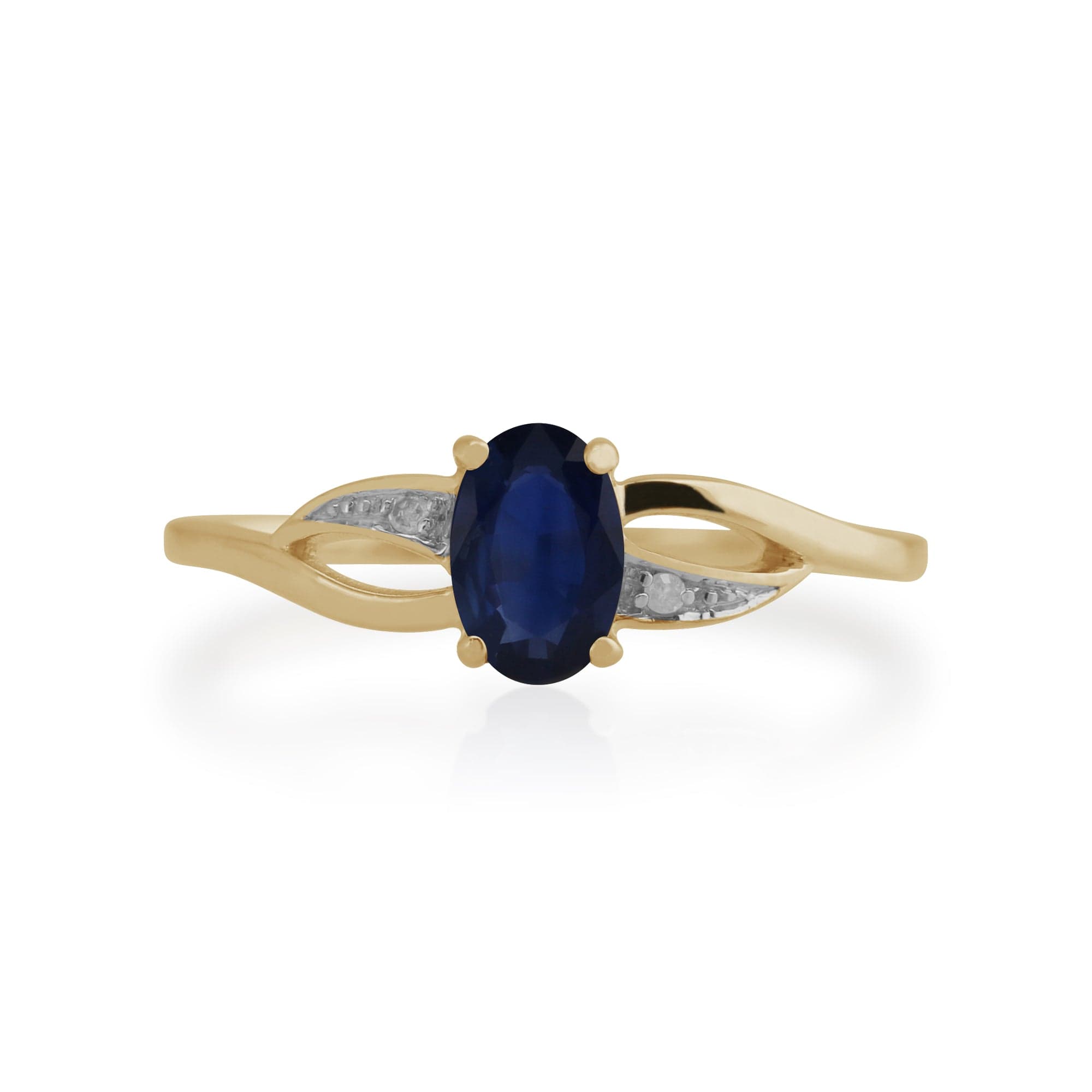 135R1388019 Gemondo 9ct Yellow Gold 0.57ct Blue Sapphire & Diamond Ring 2