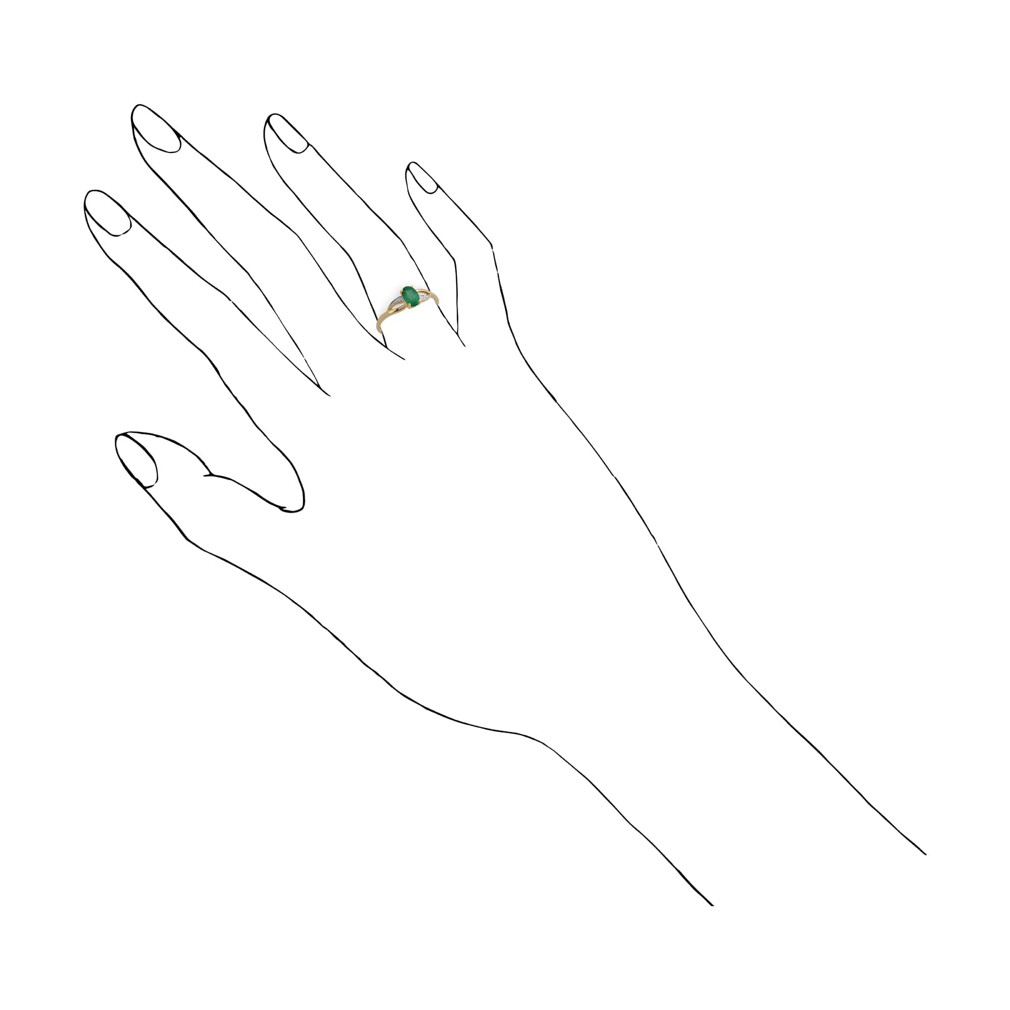135R1388039 Gemondo 9ct Yellow Gold 0.47ct Emerald & Diamond Ring 3