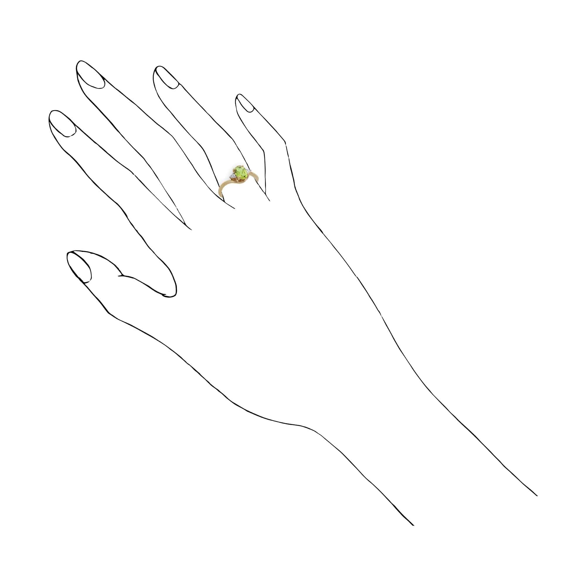 135R1393099 Gemondo 9ct Yellow Gold 0.86ct Peridot & Diamond Ring 3
