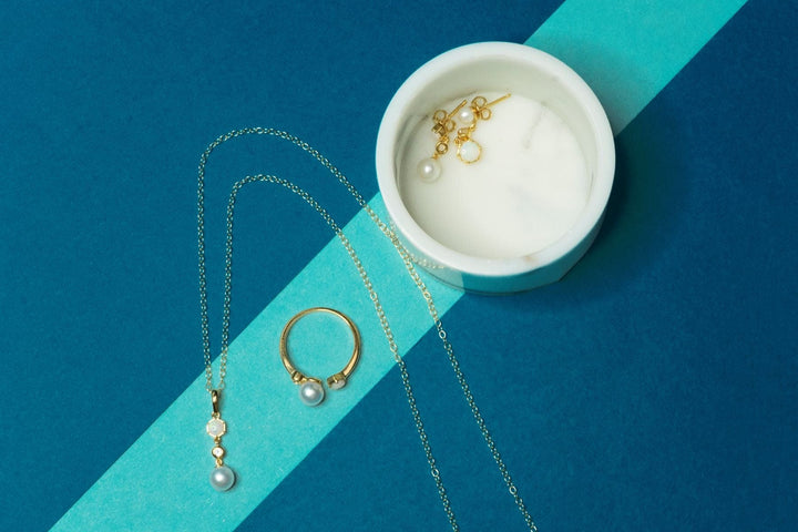 270E030701925 Modern Pearl, Opal & Topaz Mismatched Drop Earrings in Gold Plated Silver 3