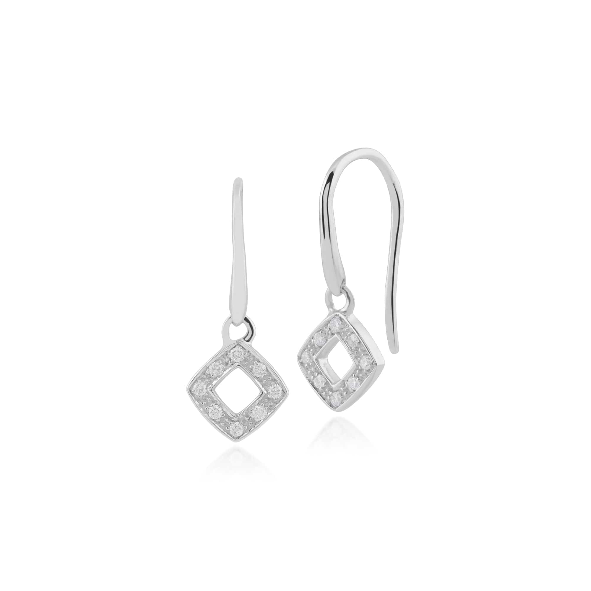 Gemondo 9ct White Gold 6pt Diamond Drop Earrings Image