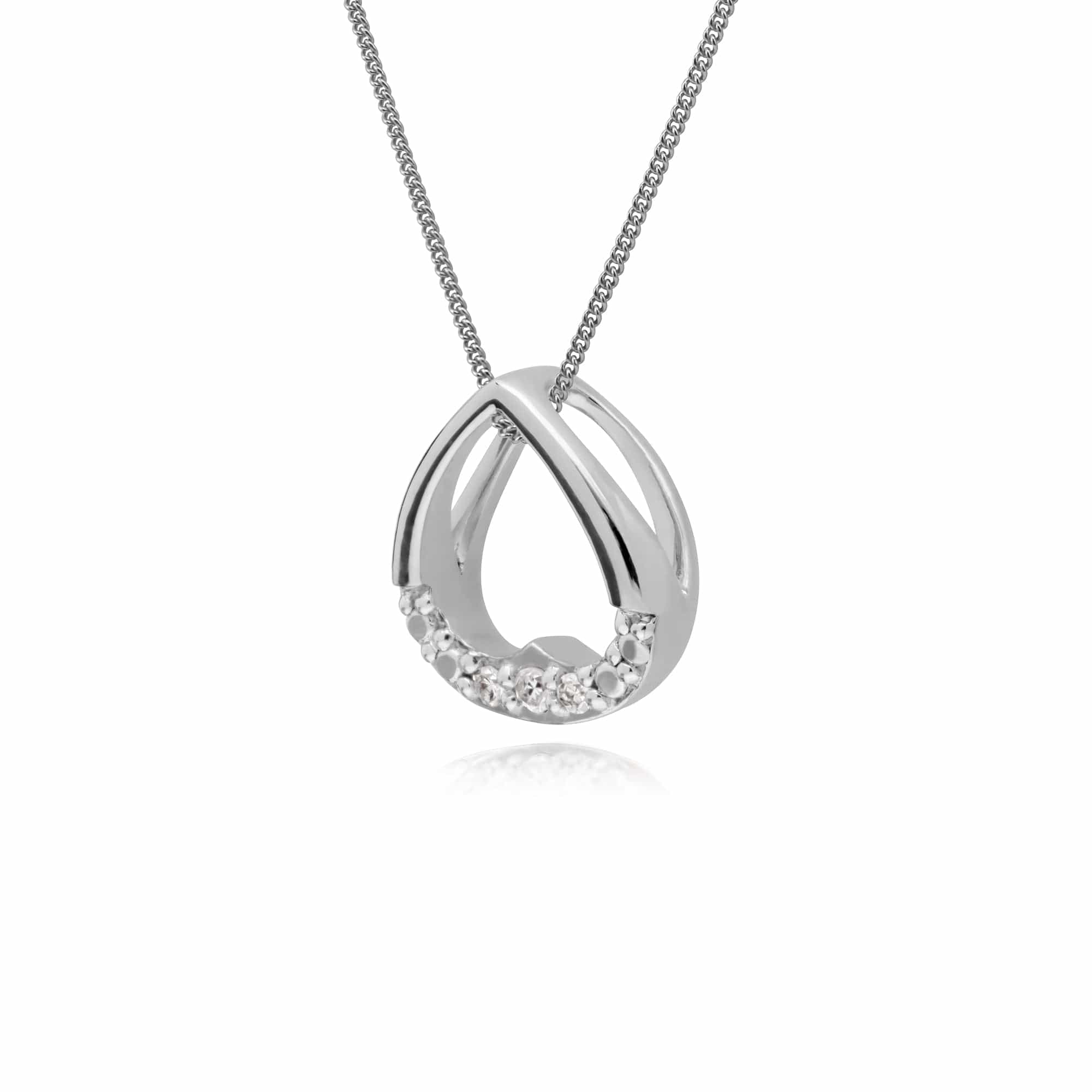 162P0218019 Gemondo 9ct White Gold Diamond Heart Pendant on 45cm Chain 2