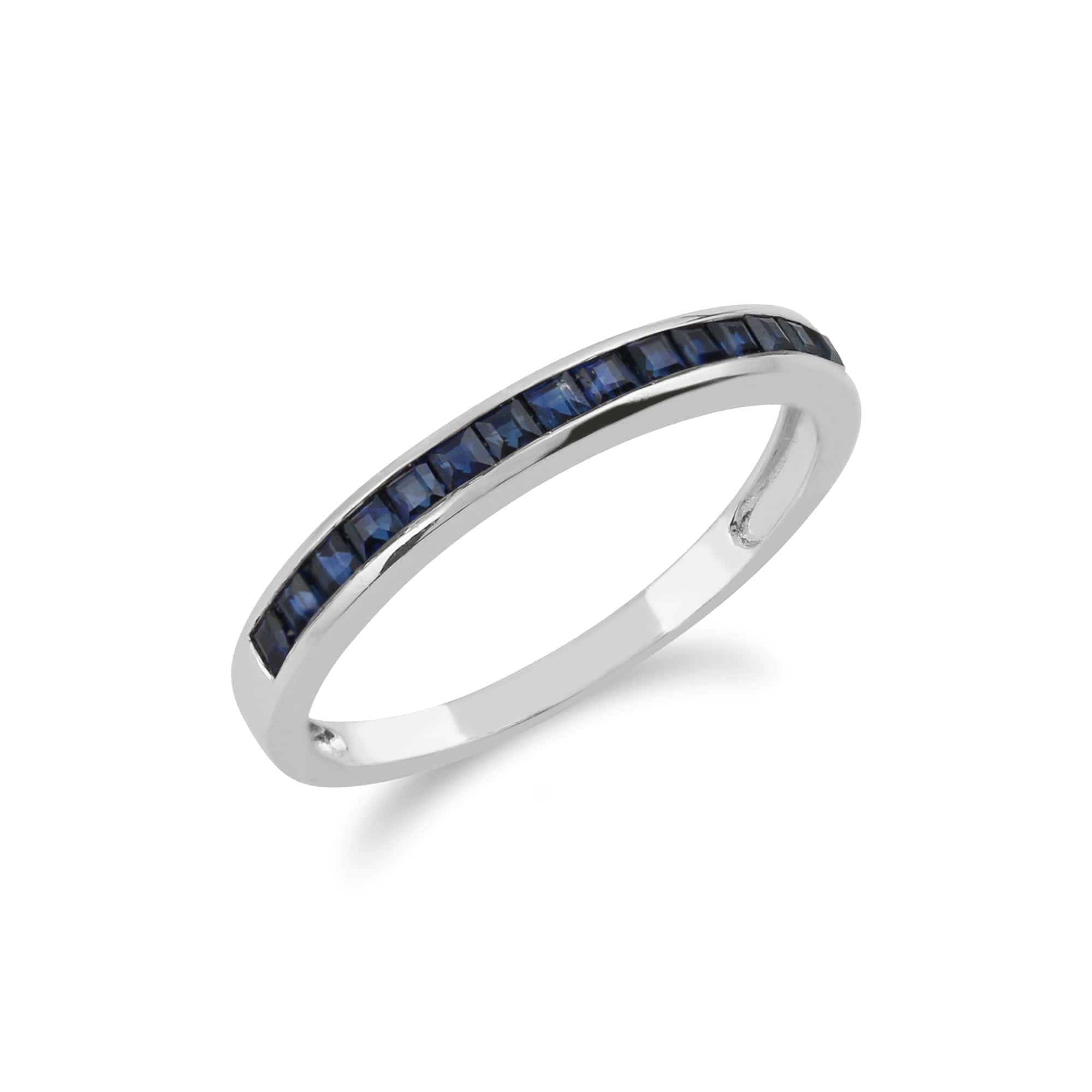 Gemondo 9ct White Gold 0.42ct Sapphire Half Eternity Ring Image 2