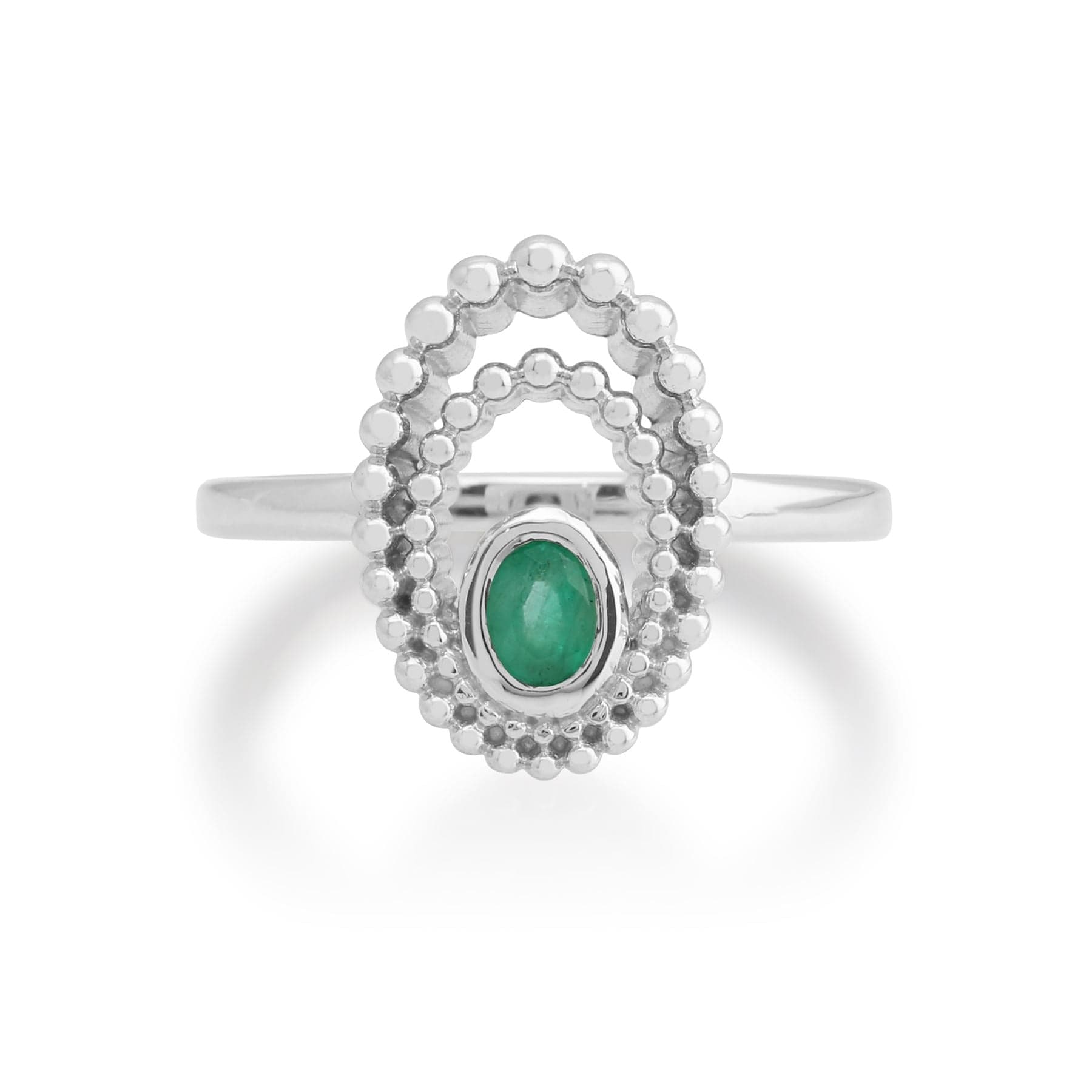 271R019701925 Gemondo 925 Sterling Silver 0.18ct Emerald Ring 2