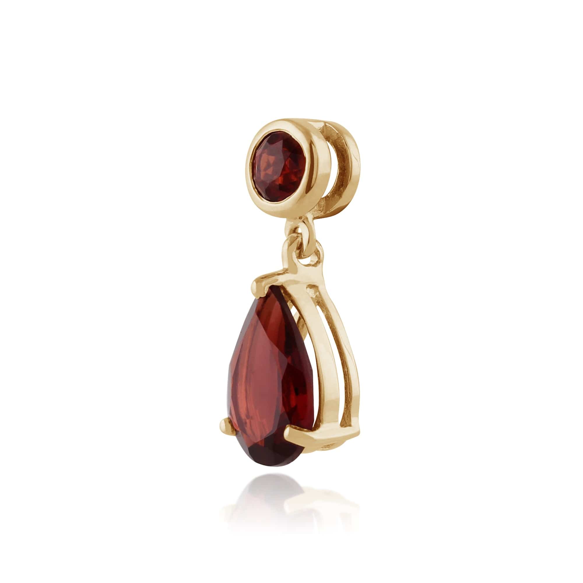 23416-186P0188019 Classic Pear & Round Garnet Drop Earrings & Pendant Set in 9ct Gold 3