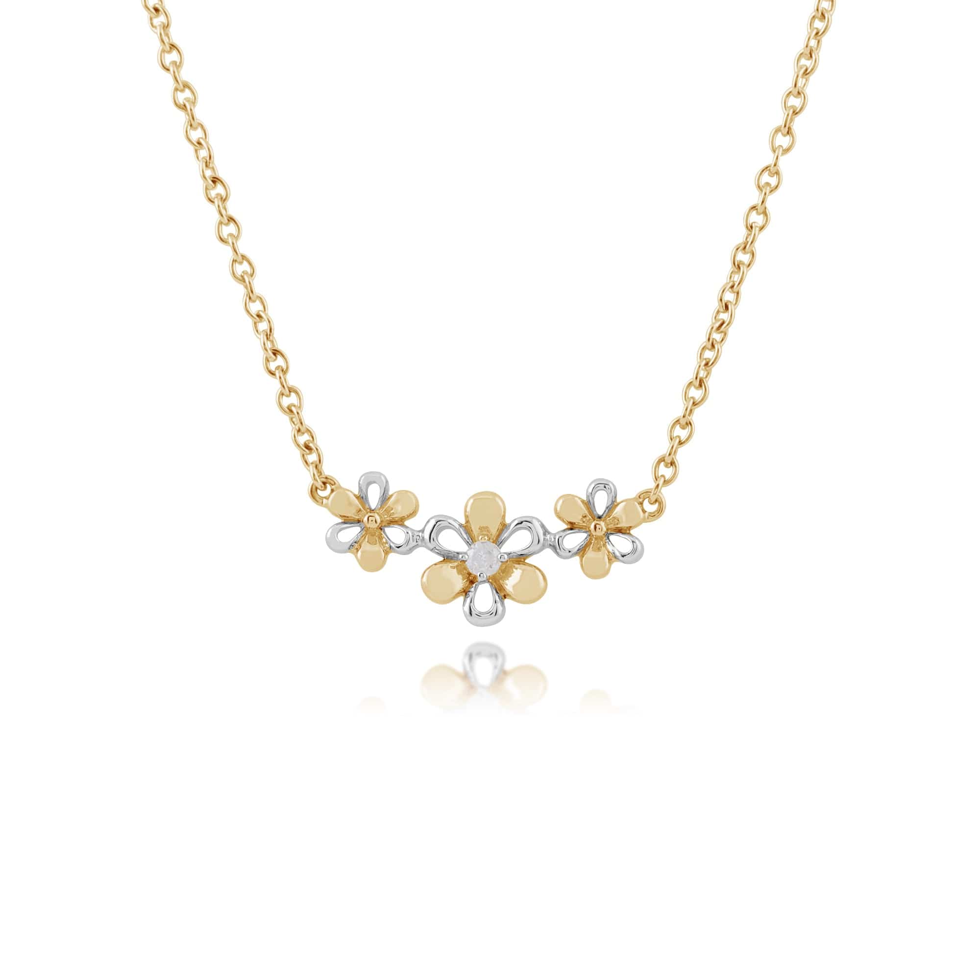 Diamond Three Flower Necklace Image 1