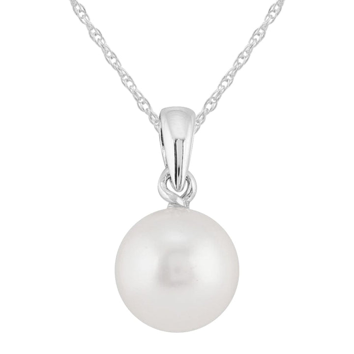 192P0380019 Classic Freshwater Pearl Pendant in 9ct White Gold 1