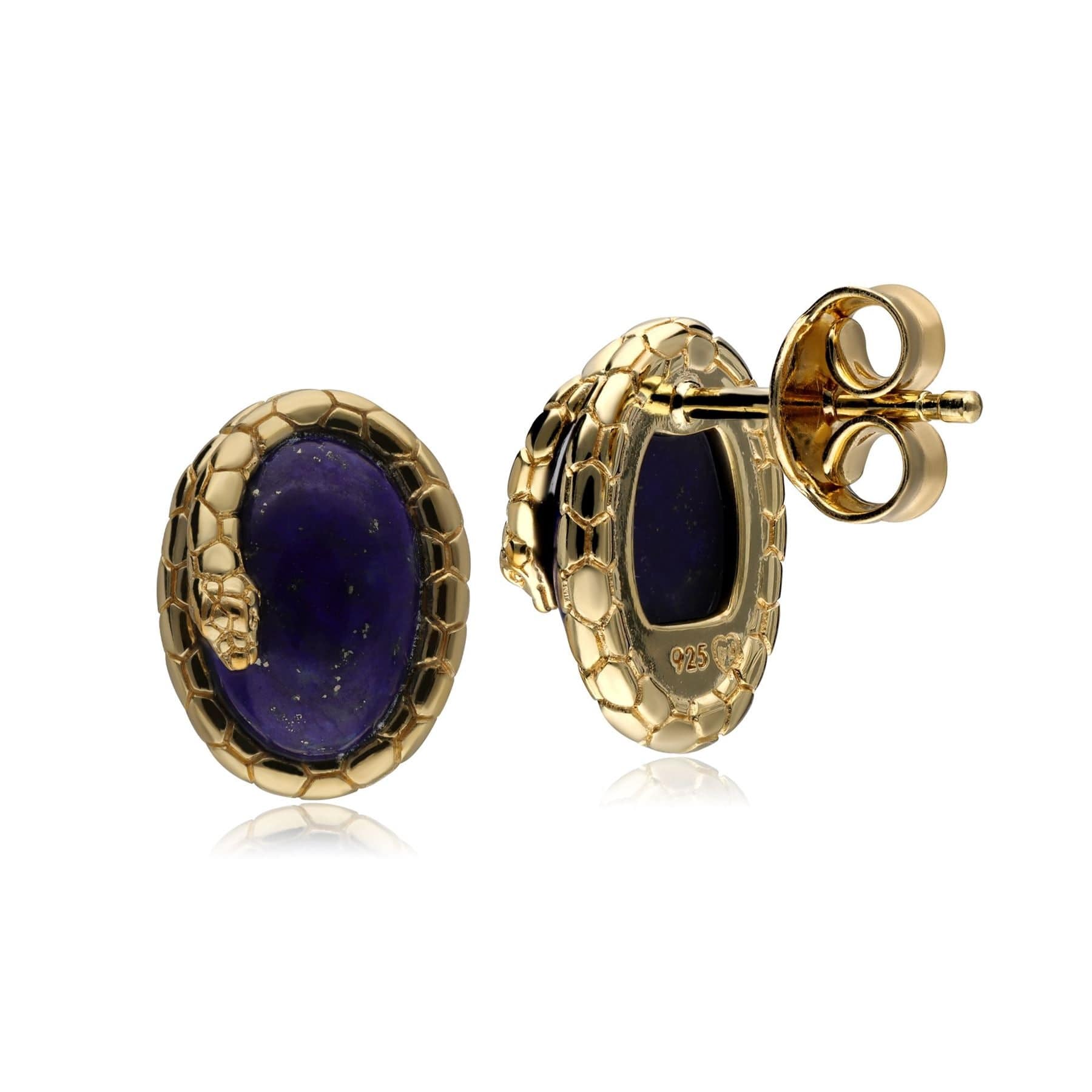 ECFEW™ 'The Ruler' Lapis Lazuli Winding Snake Stud Earrings 2