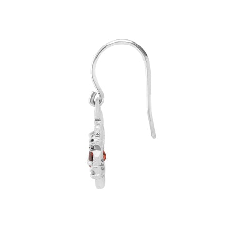 214E718801925-214N540201925 Art Nouveau Style Pear Garnet & Marcasite Garland Halo Drop Earrings & Pendant Set in Silver 3