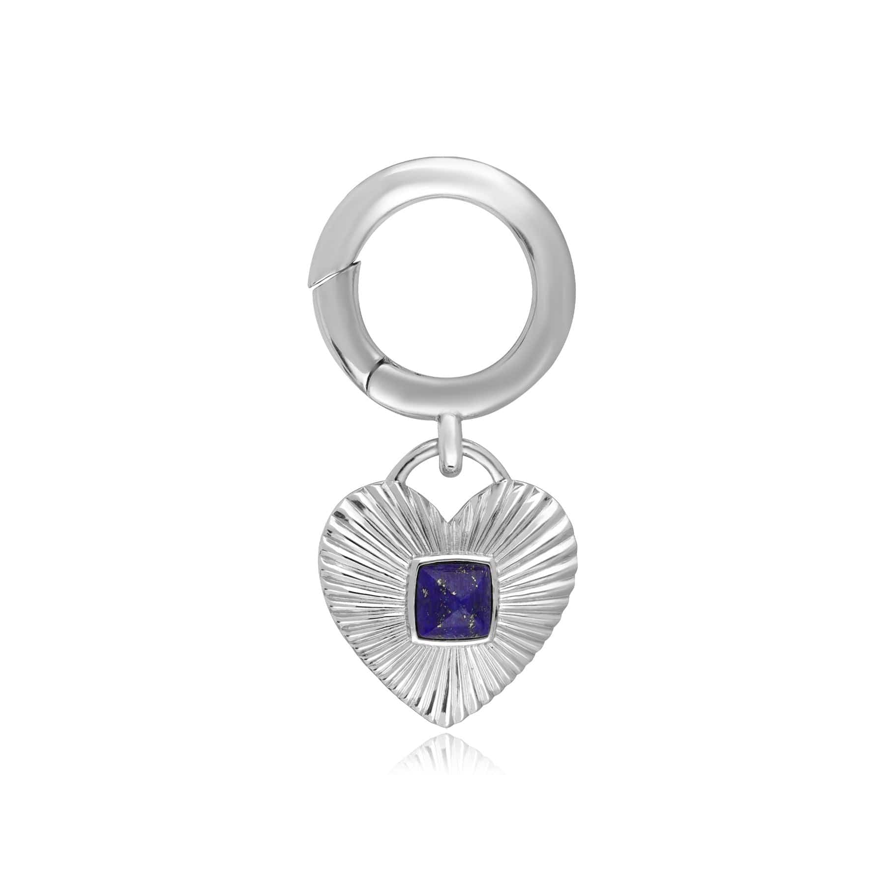 Queen of Paws Lapis Lazuli Small Silver Pet Tag In Sterling Silver - Gemondo