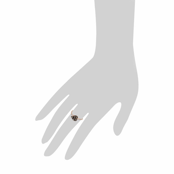 224R030501925 Rose Gold Plated Silver Round Marcasite Leaf Design Ring 3