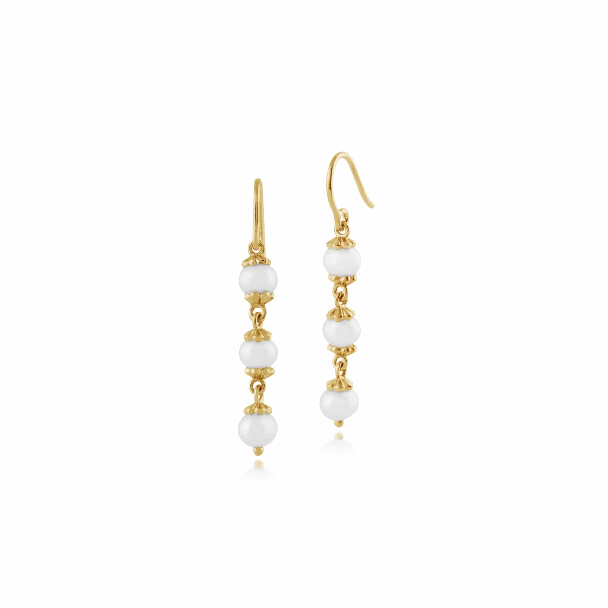 Gemondo 925 Gold Plated Sterling Silver 3.13ct Freshwater Pearl Drop Earrings Image