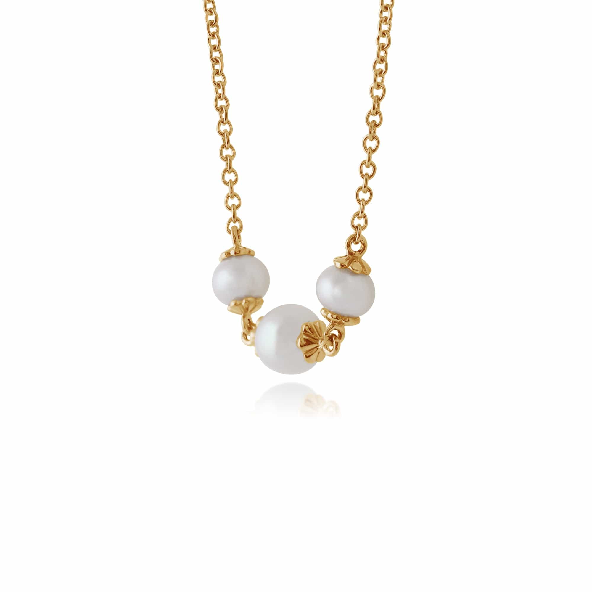 Gold Plated Silver Freshwater Pearl Necklace Image 2