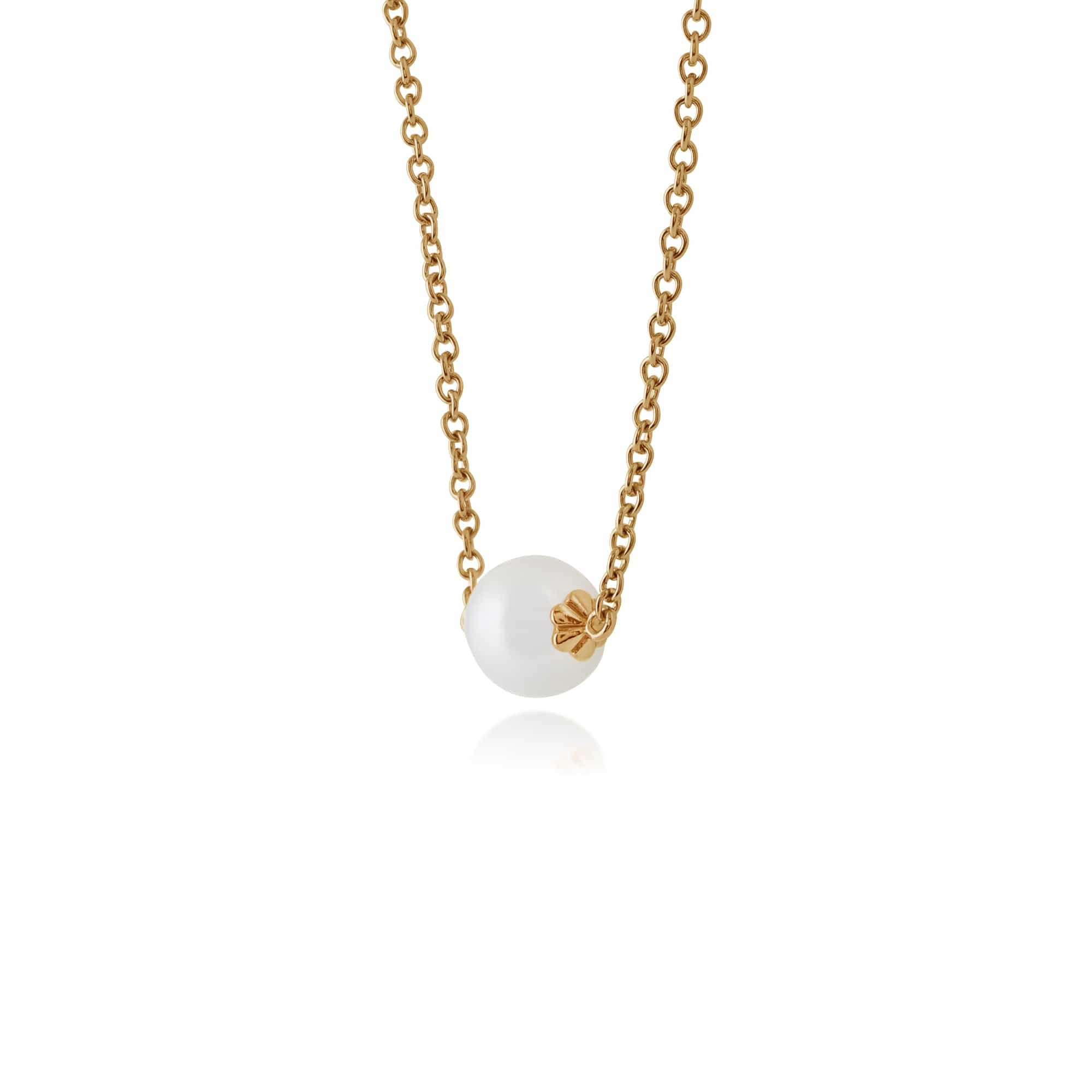 Gold Plated Silver Pearl Necklace Image 2