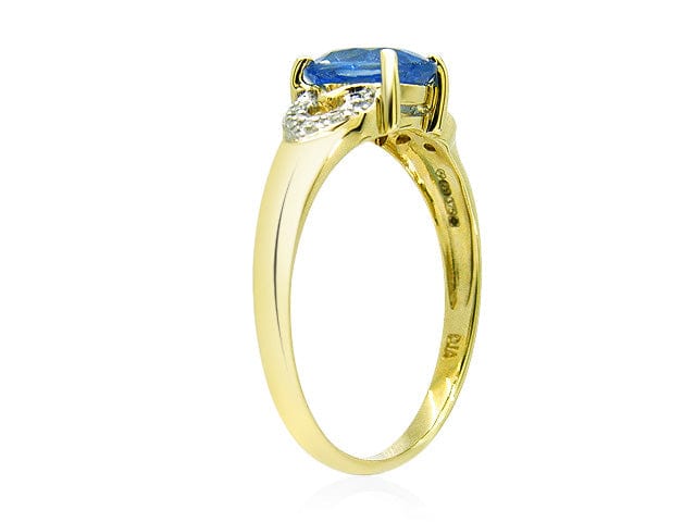 25440 9ct Yellow Gold Light Blue Sapphire Ring 2