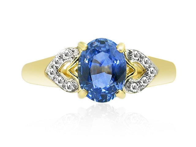 25440 9ct Yellow Gold Light Blue Sapphire Ring 4