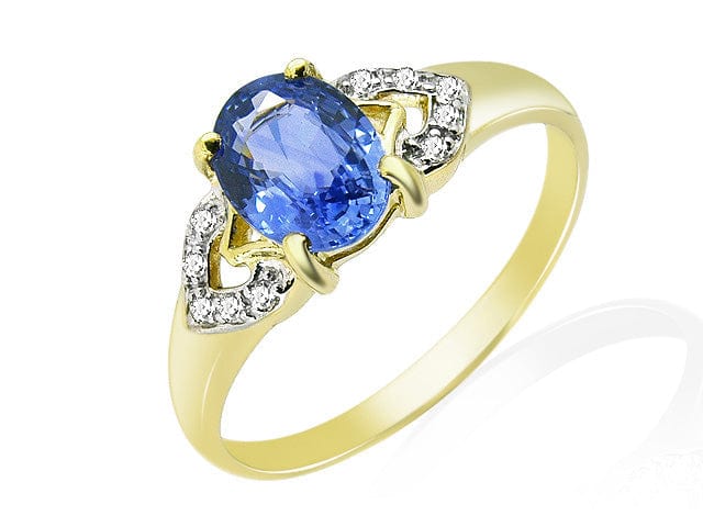 9ct Yellow Gold Light Blue Sapphire Ring Image 1