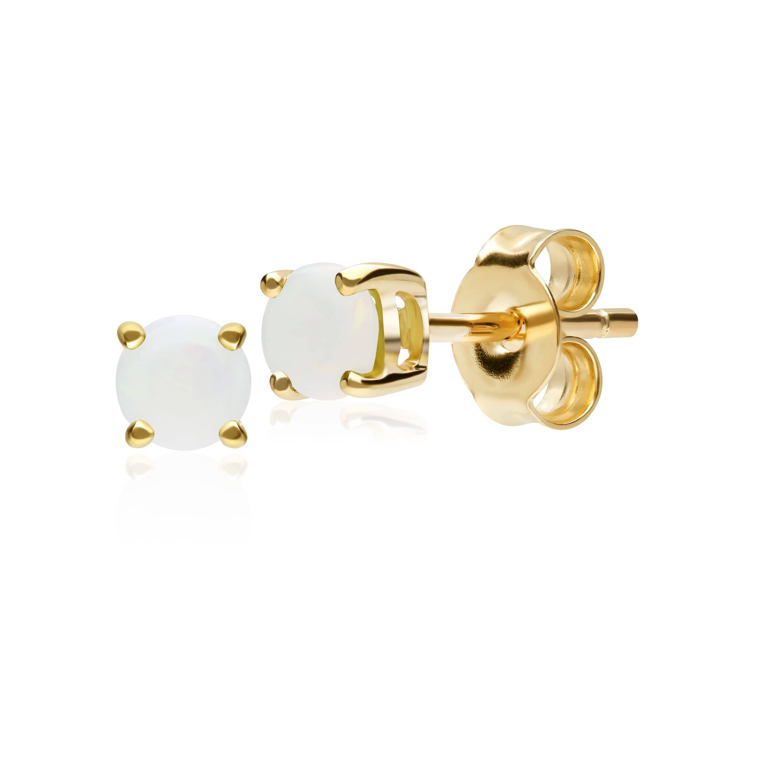 Opal stud earrings in 9ct yellow gold image 1