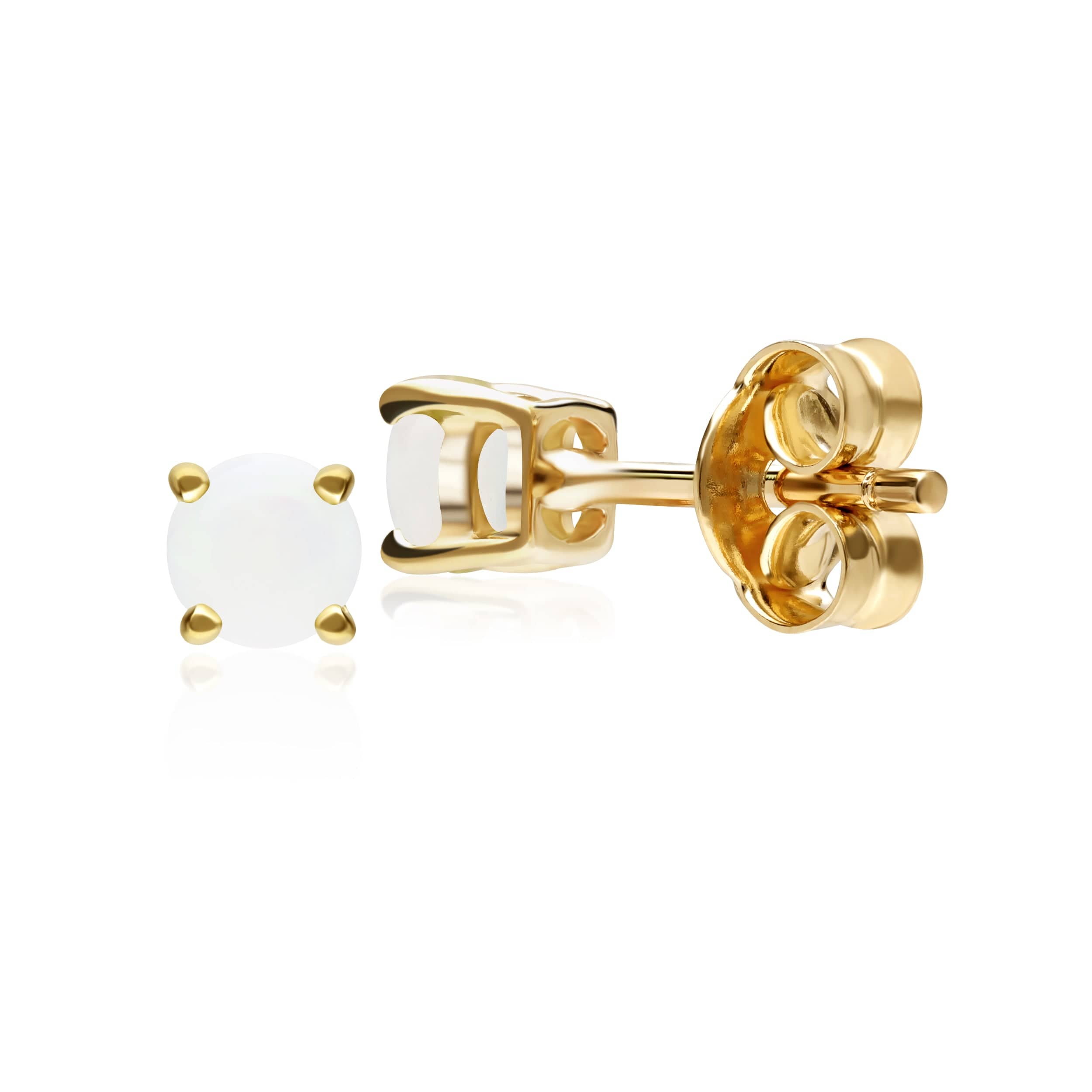Opal stud earrings in 9ct yellow gold image 2