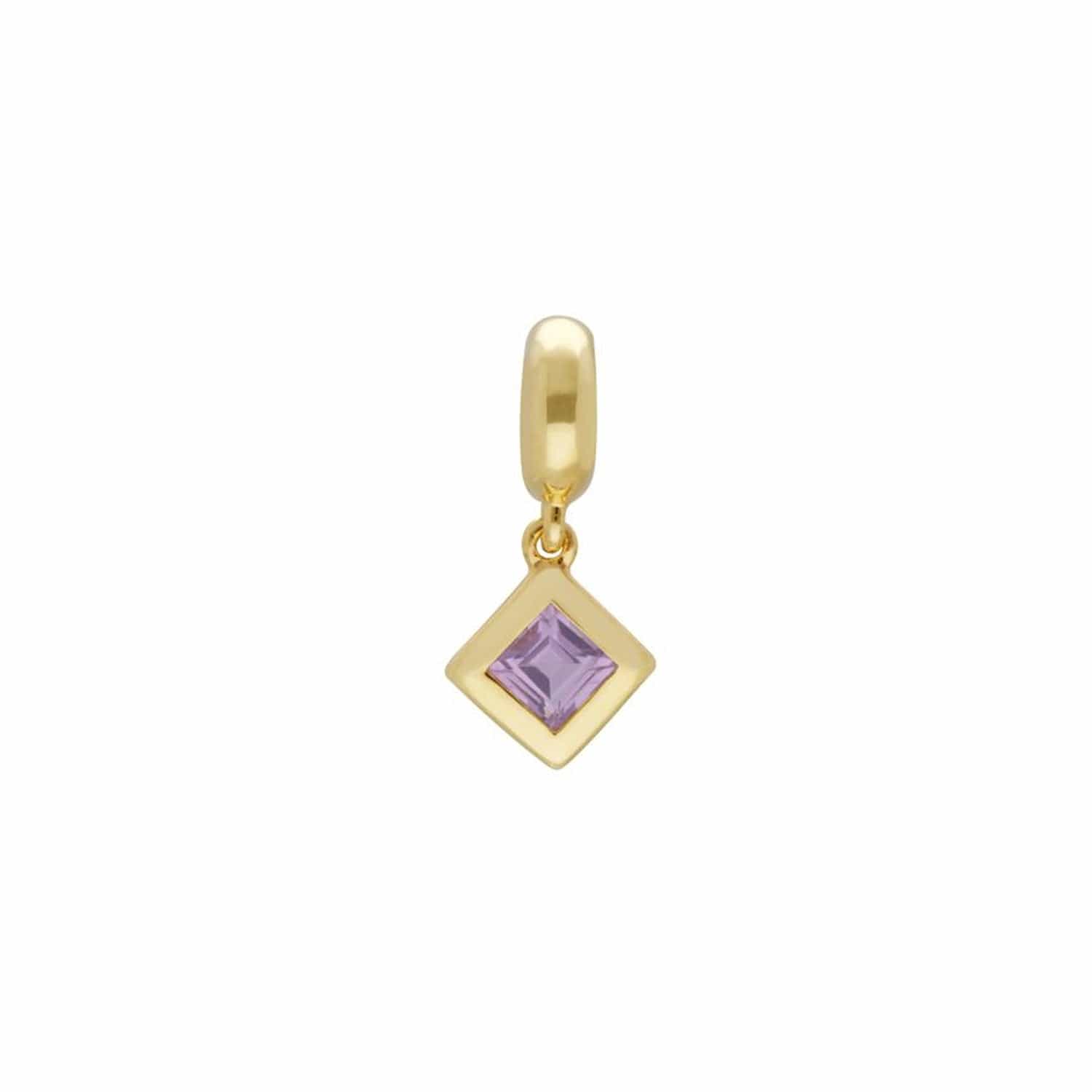 Gold Plated Pink Amethyst Charm