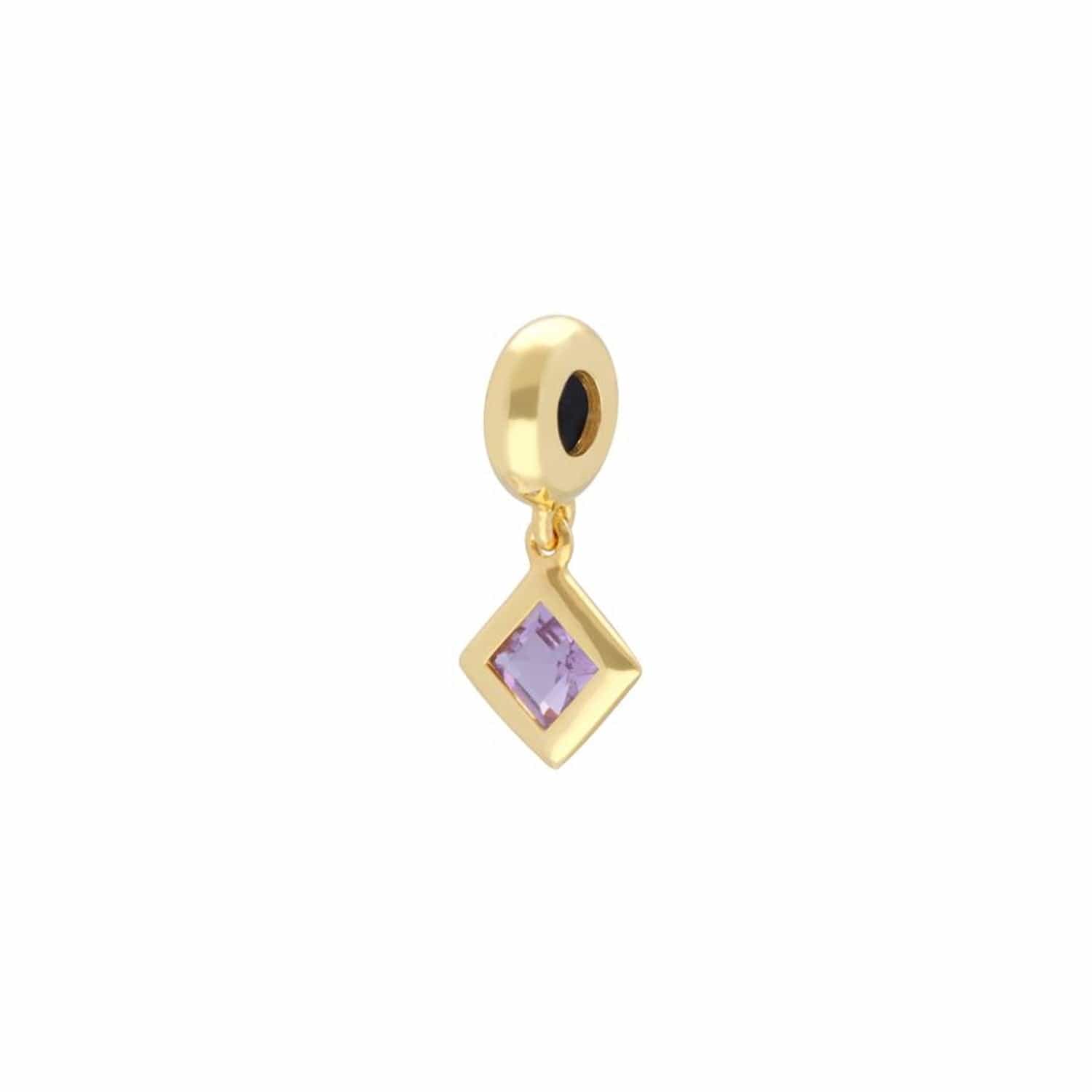 'Climber Stone' Gold Plated Pink Amethyst Charm
