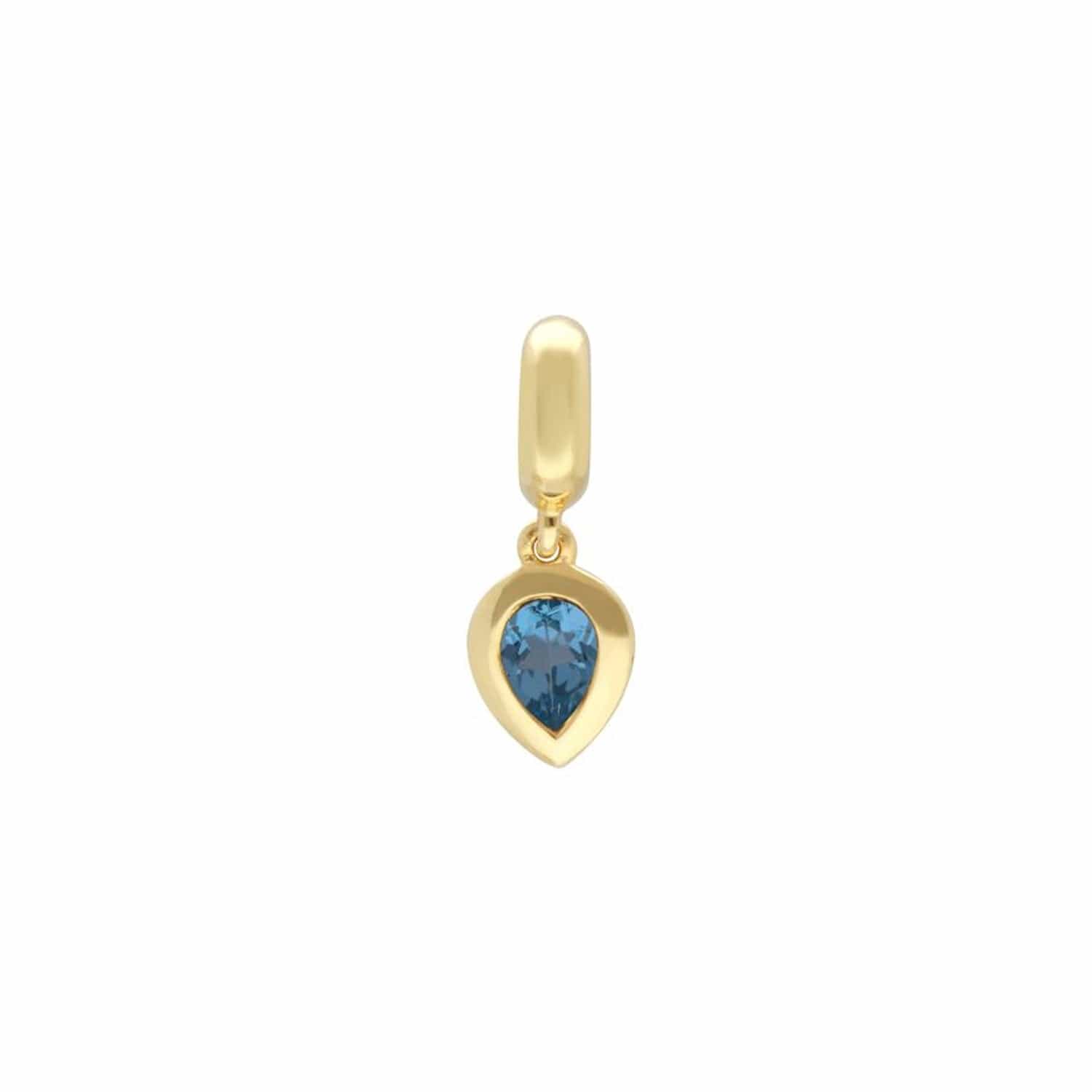 270D004202925 Achievement 'Stone of Rebirth' Gold Plated Blue Topaz Charm 1