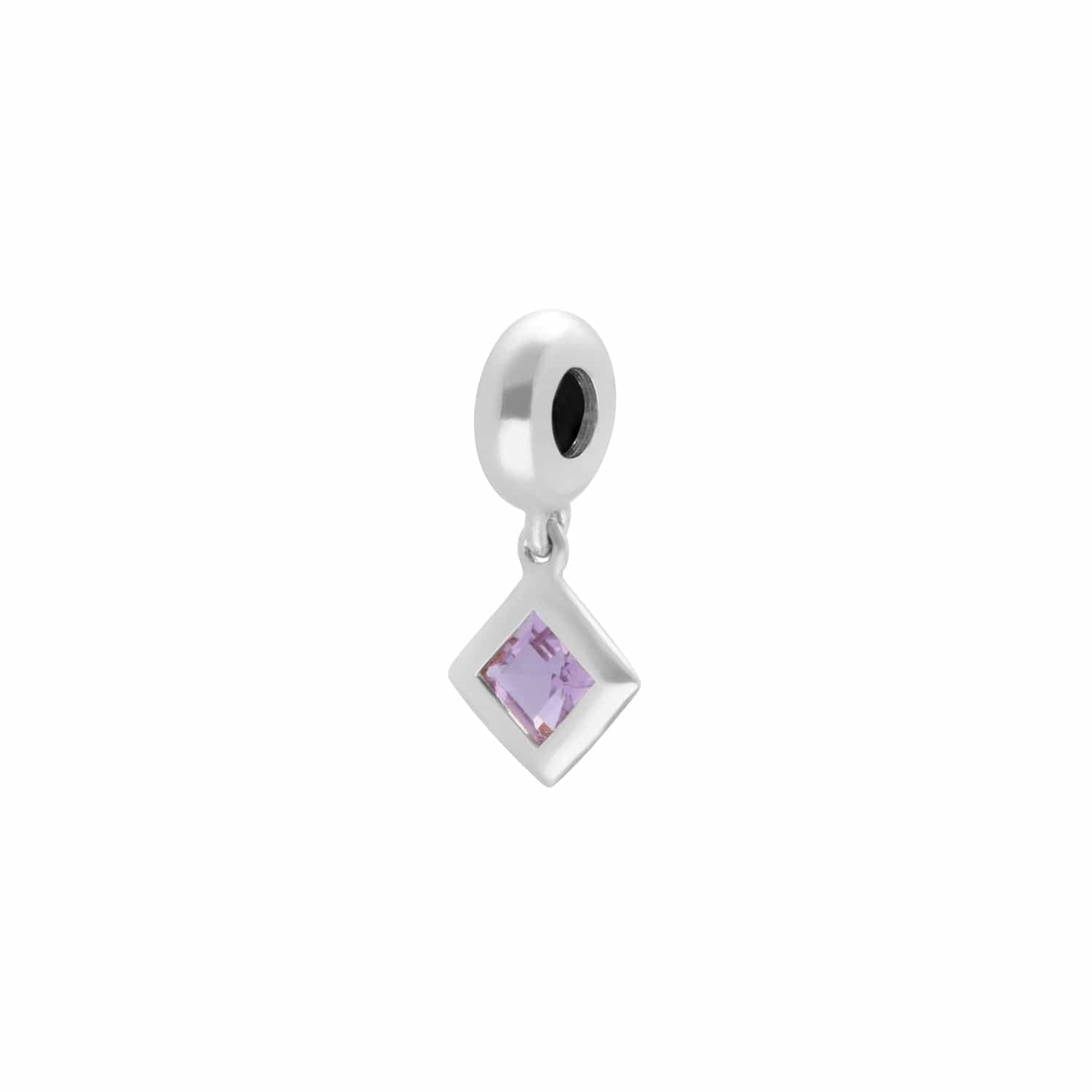 'Climber Stone' Sterling Silver Pink Amethyst Charm