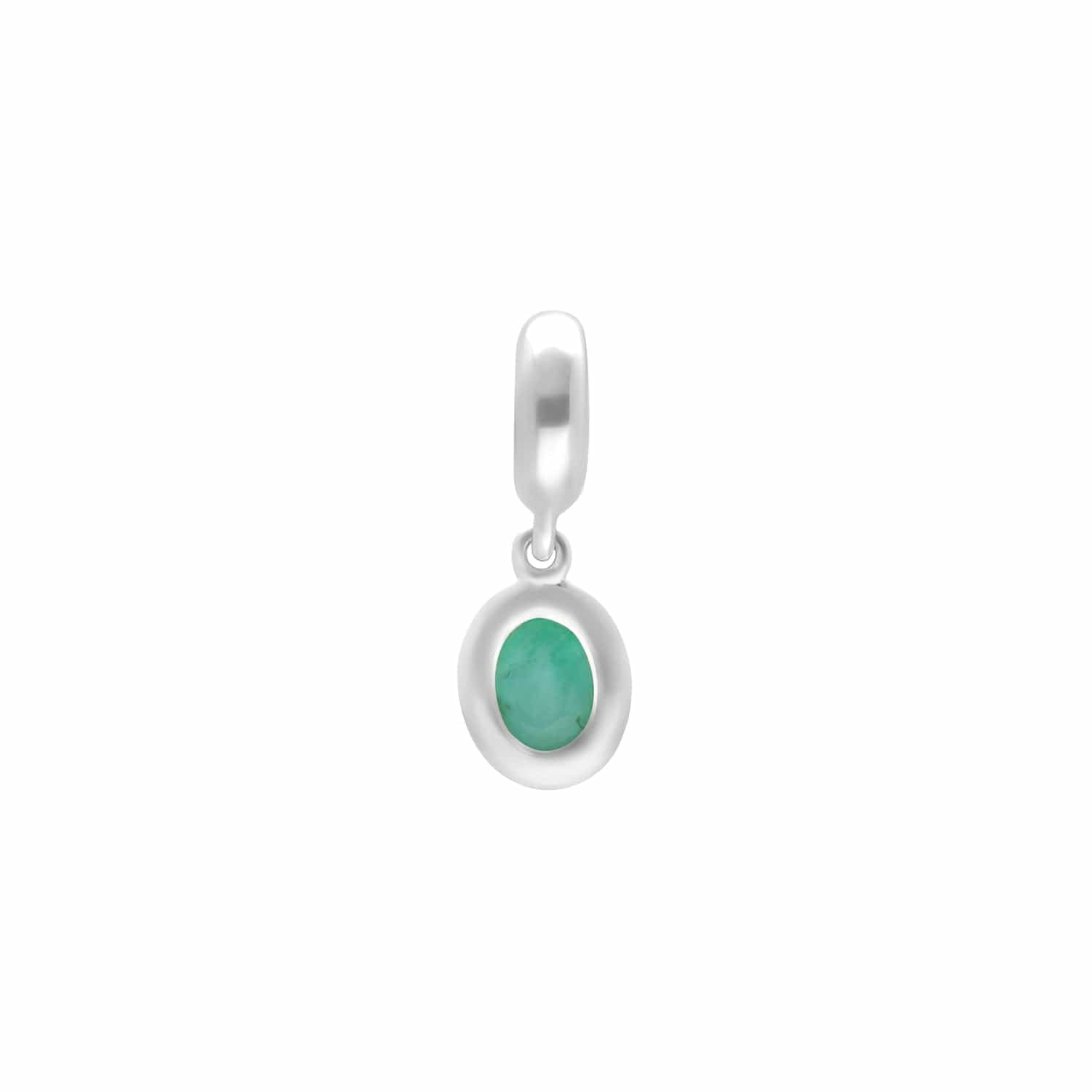 Sterling Silver Emerald Charm