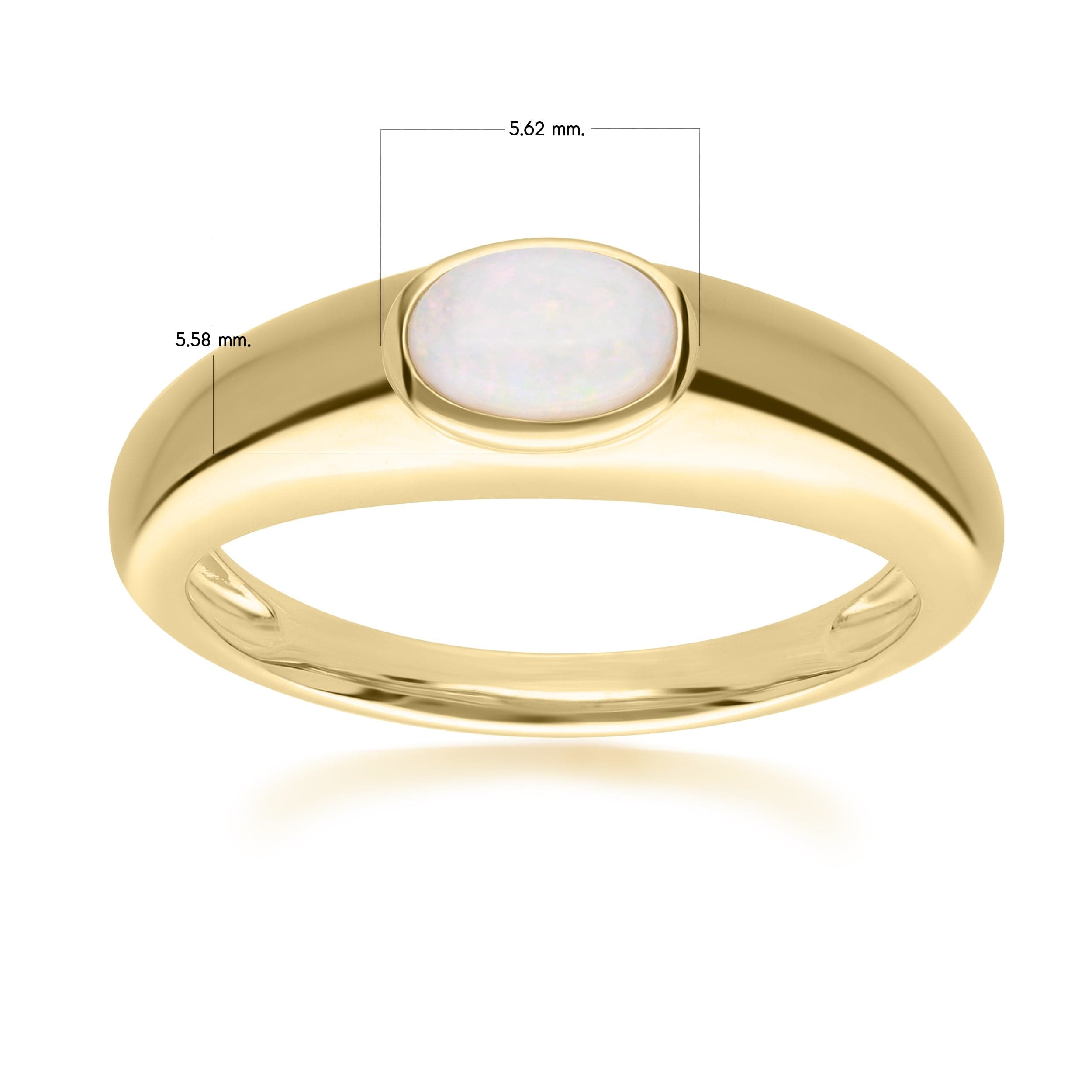 Modern Classic Oval Opal Ring in 18ct Gold Plated Silver