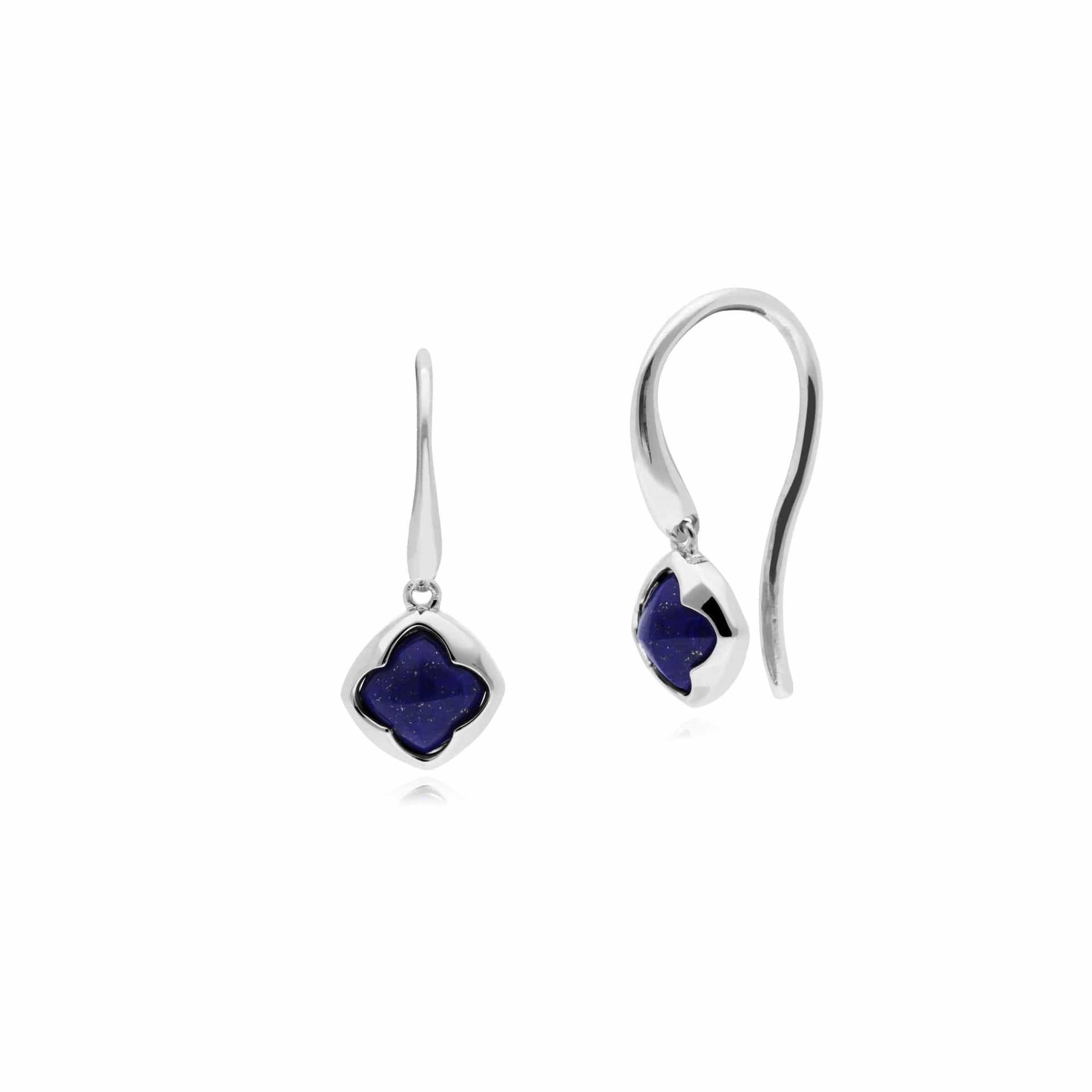 270E023702925SAM Gemondo Sterling Silver Cushion Lapis Lazuli Small Drop Earrings 1
