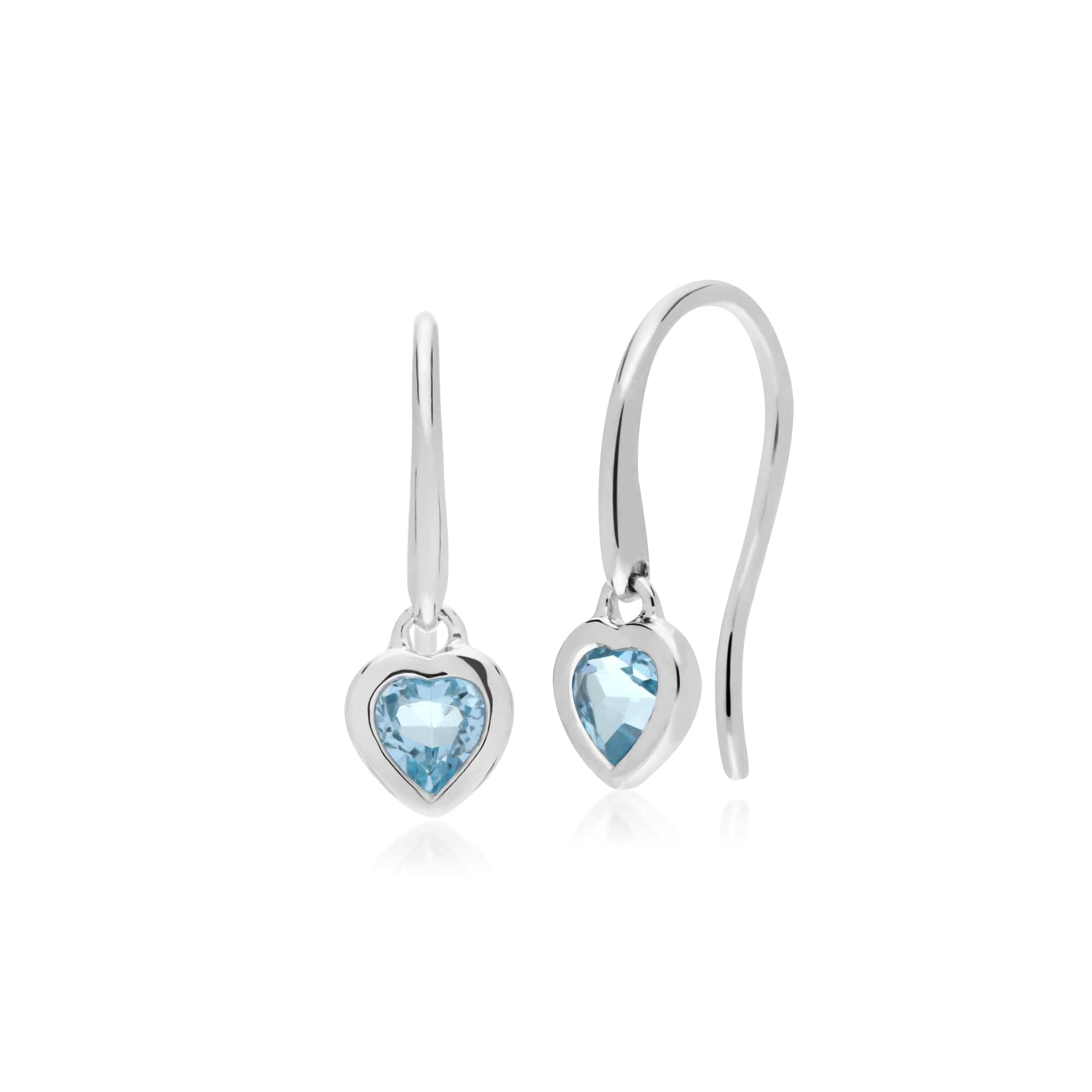 270E026202925 Essential Heart Shaped Blue Topaz Drop Earrings in 925 Sterling Silver 1