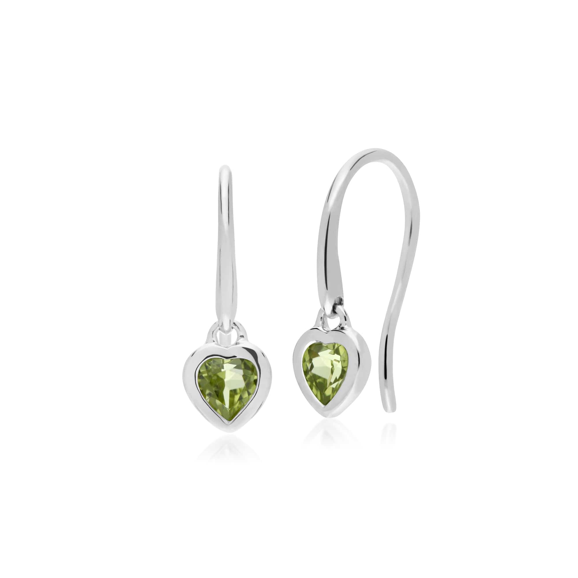 270E026204925-270P028704925 Classic Heart Peridot Drop Earrings & Pendant Set in 925 Sterling Silver 2