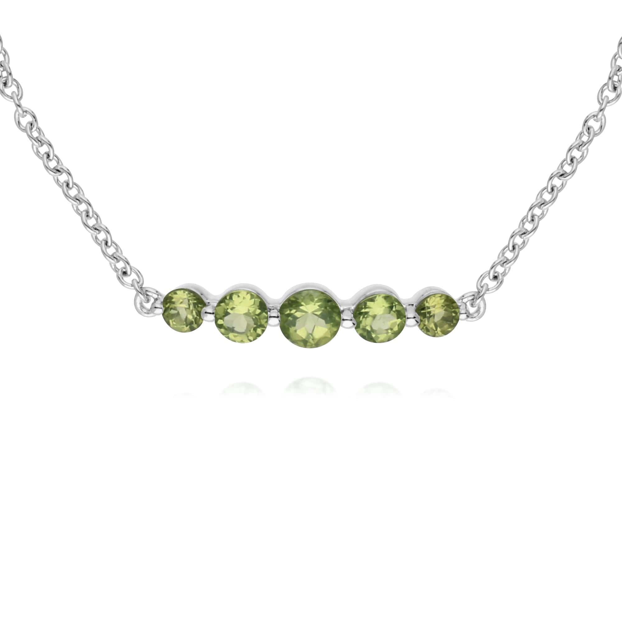 270L011004925-270R055904925 Classic Round Peridot Five Stone Bracelet &  Ring Set in 925 Sterling Silver 2