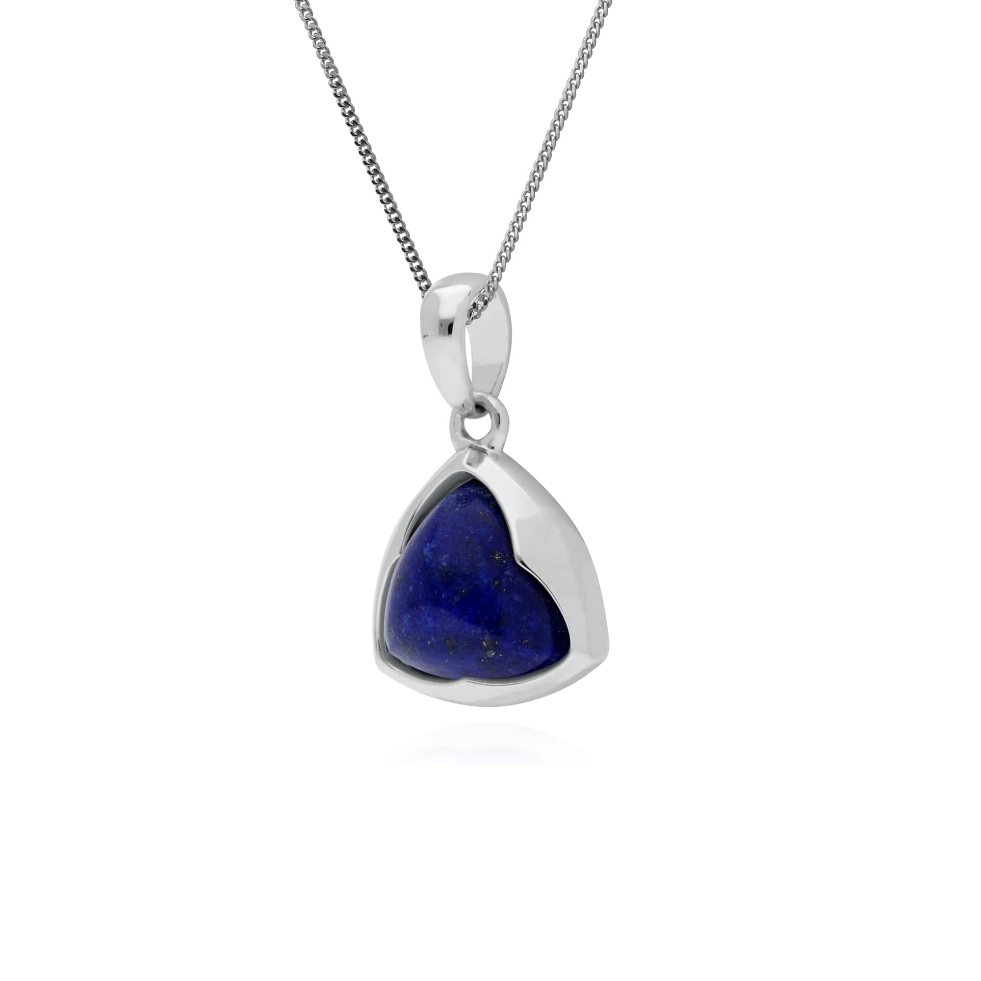 Gemondo Sterling Silver Prism Sugarloaf Lapis Lazuli Pendant on 45cm Chain - Gemondo